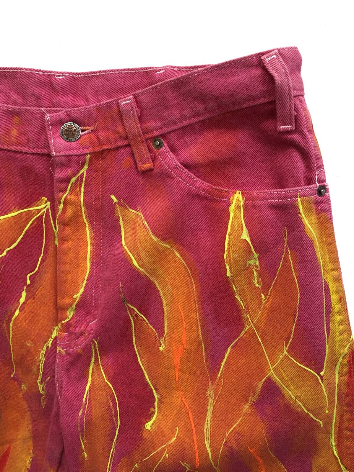 Art Comes First × Beauty Beast × If Six Was Nine Japanese Designer Brand Route66 Custom Fire Denim Size US 30 / EU 46 - 7 Thumbnail