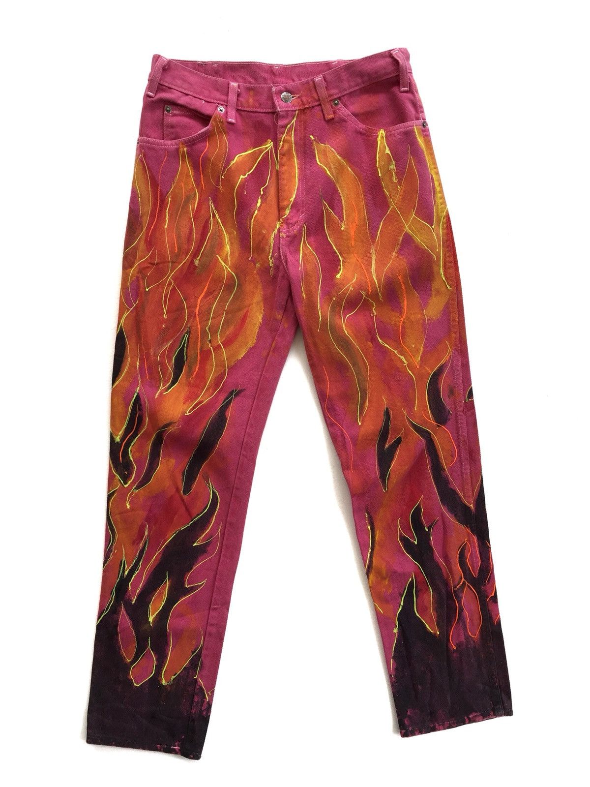Art Comes First × Beauty Beast × If Six Was Nine Japanese Designer Brand Route66 Custom Fire Denim Size US 30 / EU 46 - 1 Thumbnail