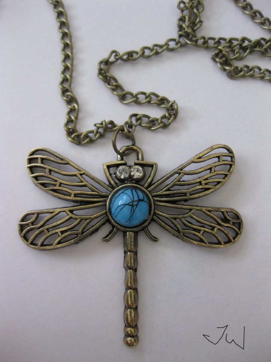 Jewelry Dragonfly Bronze Pendant Necklace Size ONE SIZE - 2 Thumbnail