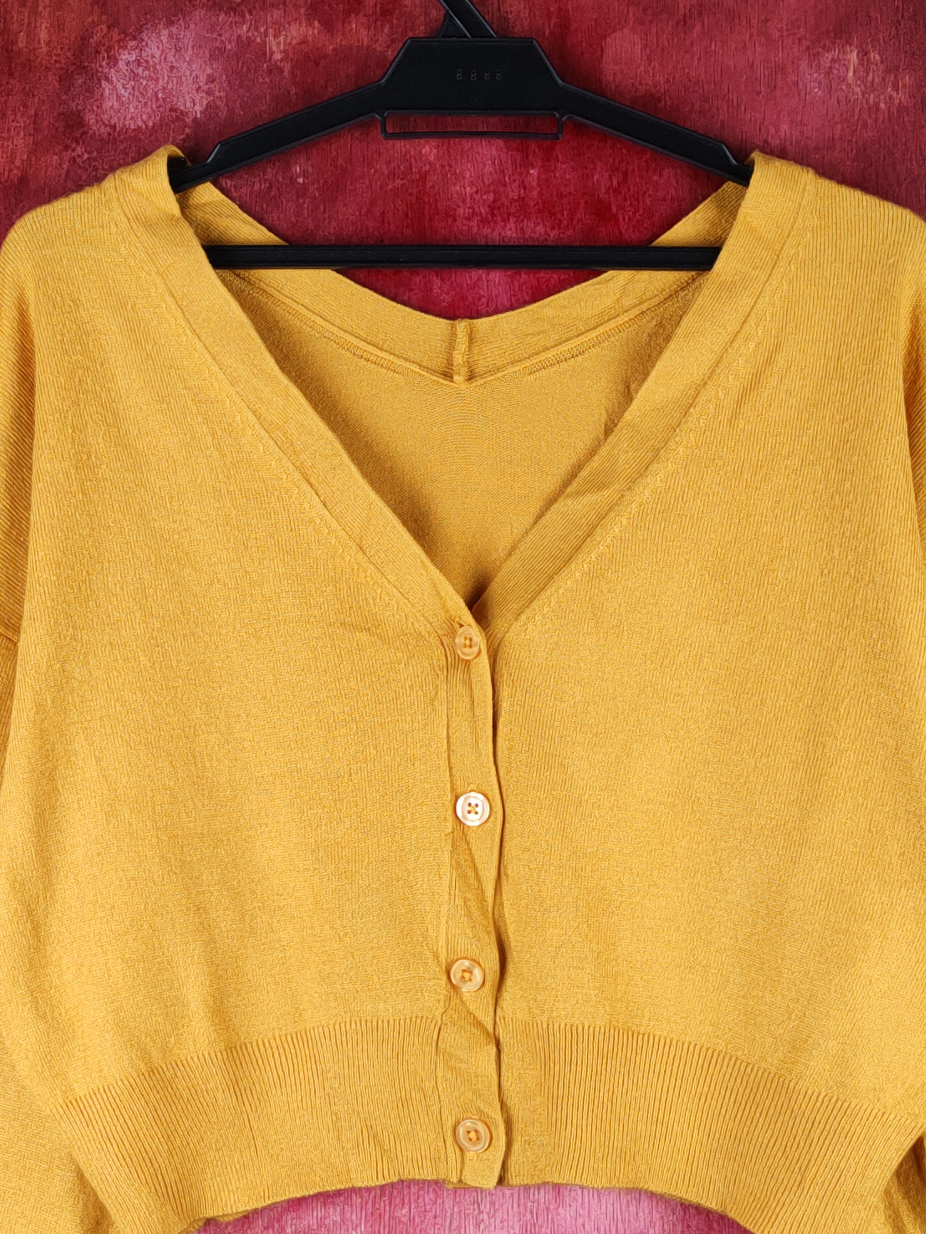 LOWRYS FARM Lowrys Farm Mustard Knitwear Crop Tops Cardigan #S1179 Size M / US 6-8 / IT 42-44 - 2 Thumbnail