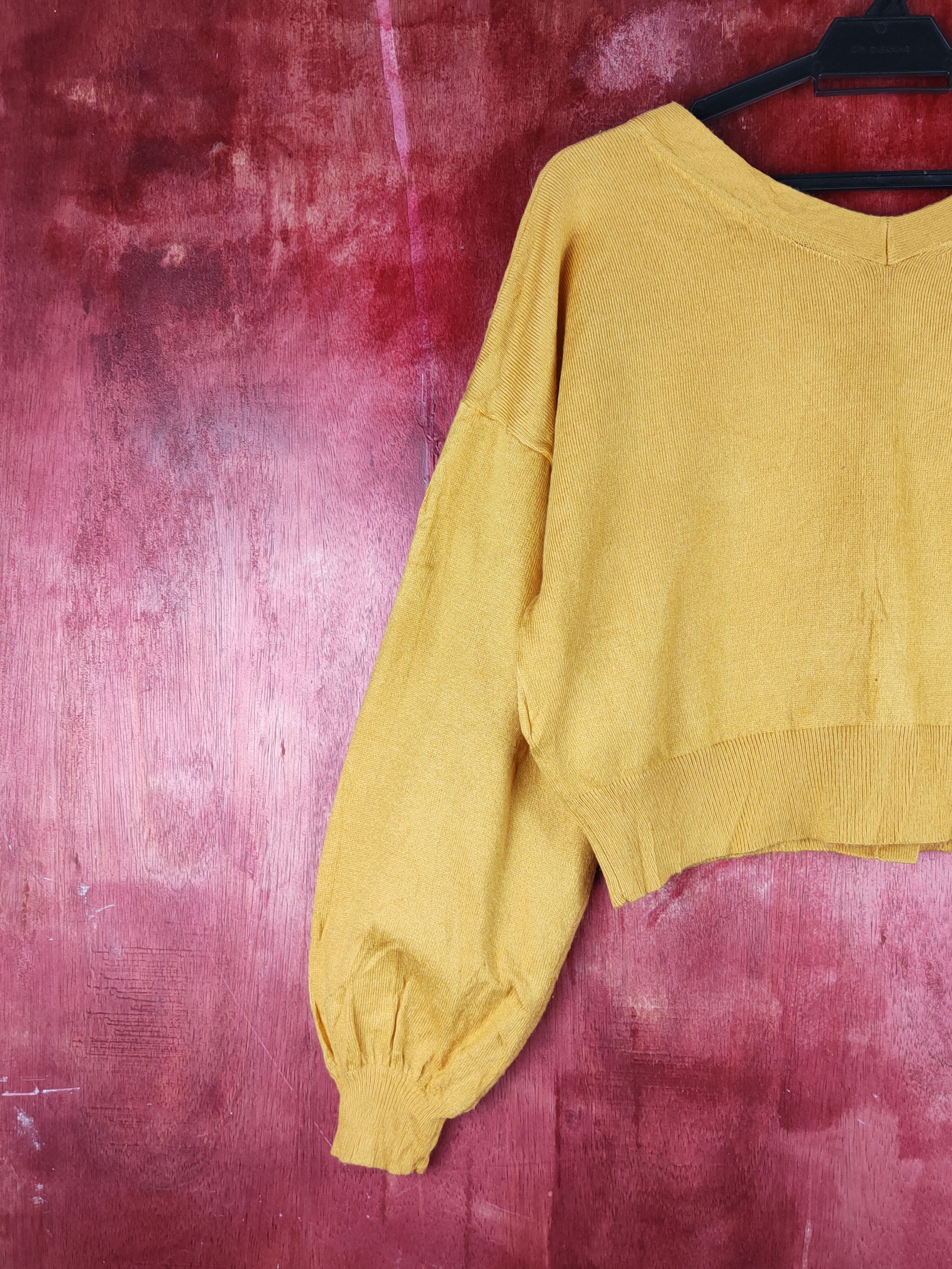 LOWRYS FARM Lowrys Farm Mustard Knitwear Crop Tops Cardigan #S1179 Size M / US 6-8 / IT 42-44 - 8 Thumbnail