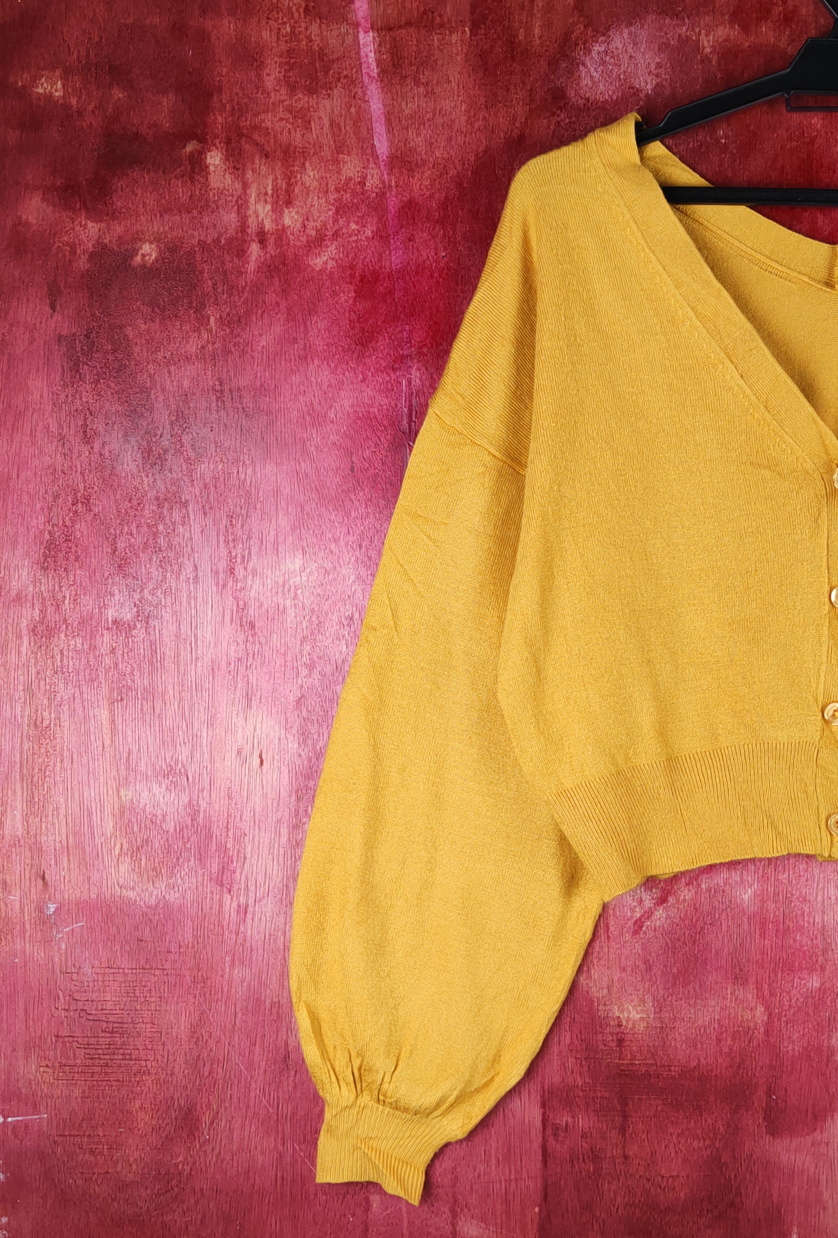LOWRYS FARM Lowrys Farm Mustard Knitwear Crop Tops Cardigan #S1179 Size M / US 6-8 / IT 42-44 - 3 Thumbnail