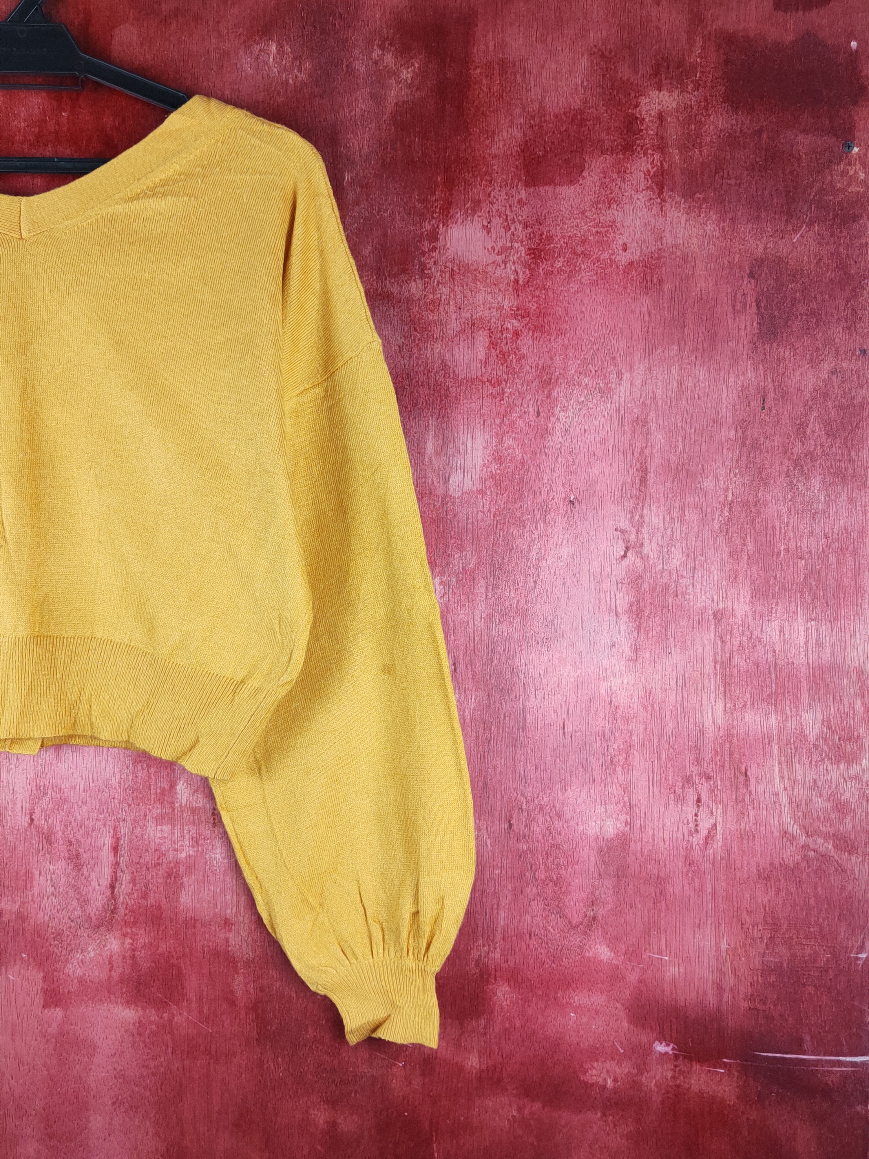 LOWRYS FARM Lowrys Farm Mustard Knitwear Crop Tops Cardigan #S1179 Size M / US 6-8 / IT 42-44 - 9 Thumbnail