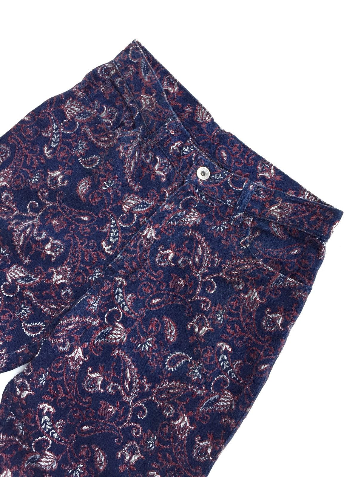 Designer × Japanese Brand Made In JAPAN Handmade Indigo Floral Jeans Size US 26 / EU 42 - 7 Thumbnail