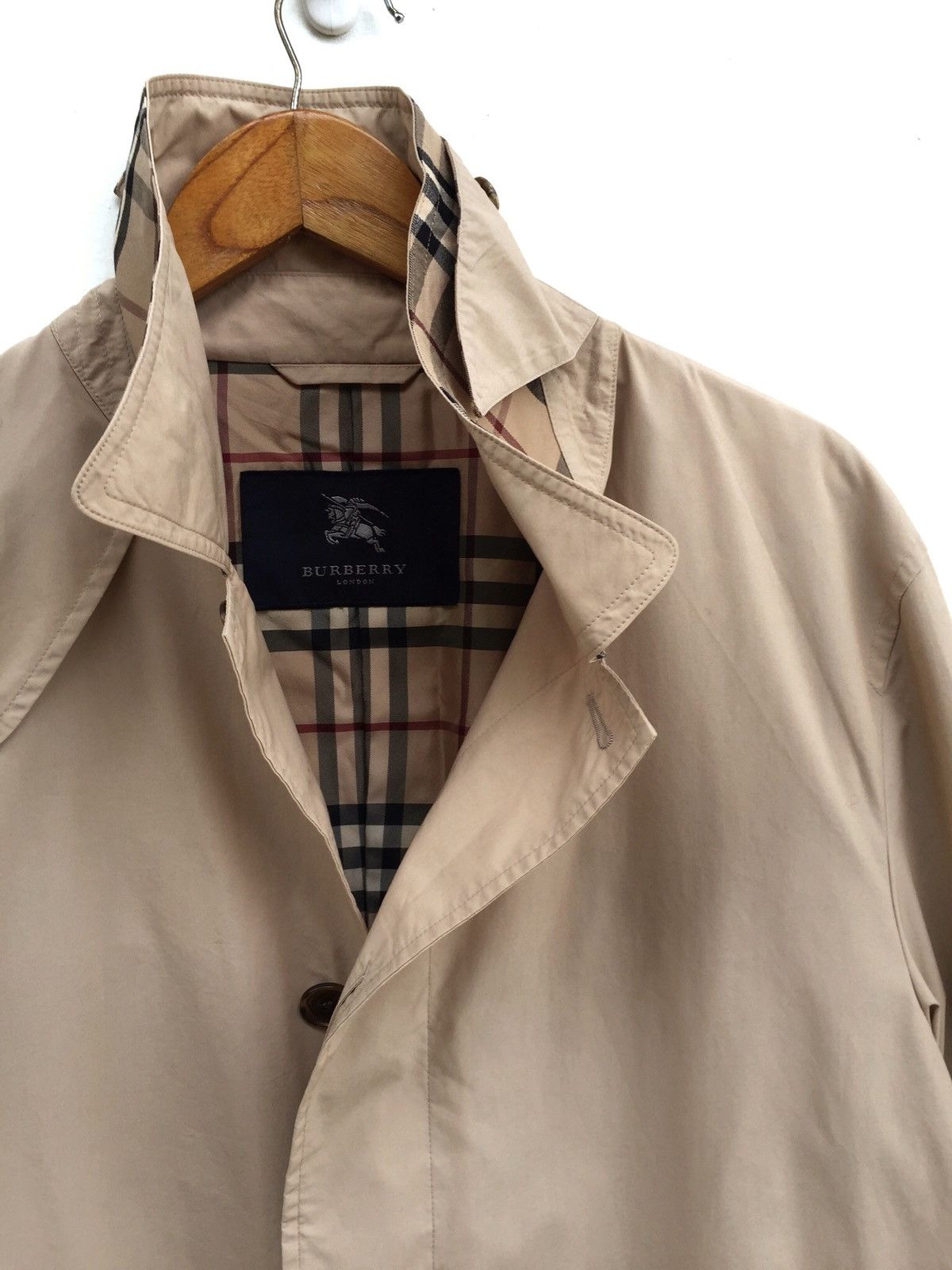 Burberry Vintage 90s Burberry London Trench Coat Jacket Overcoat Size US L / EU 52-54 / 3 - 1 Thumbnail
