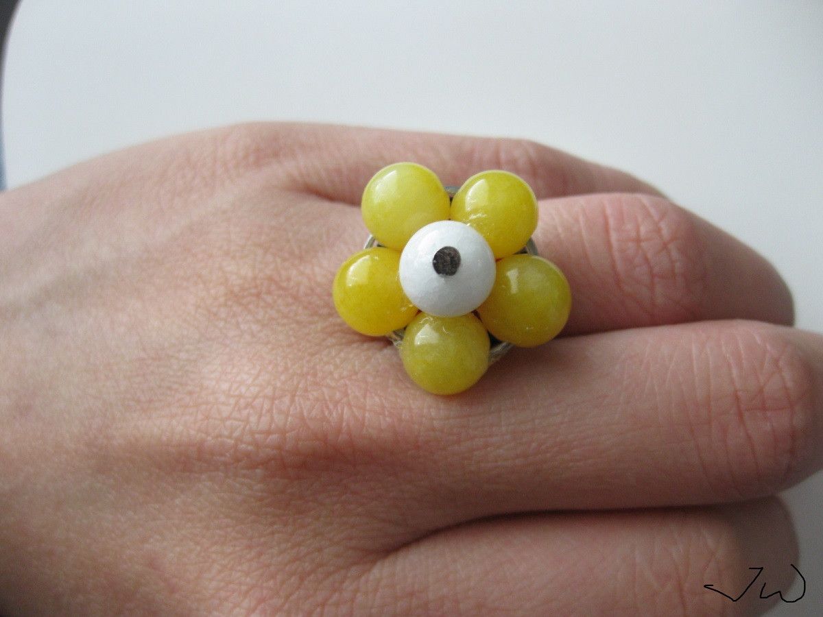 Handmade Flower Beads Bronze Ring Size ONE SIZE - 3 Thumbnail