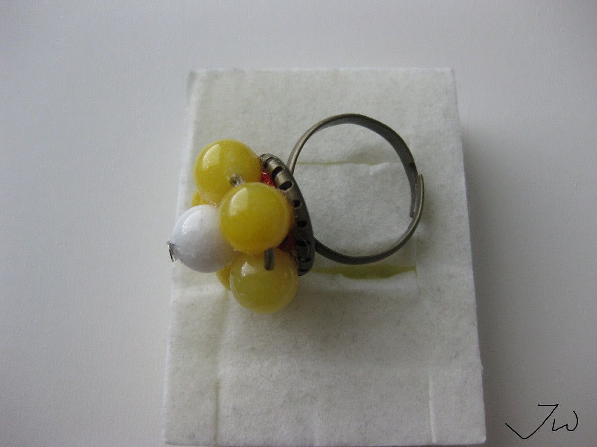 Handmade Flower Beads Bronze Ring Size ONE SIZE - 2 Thumbnail