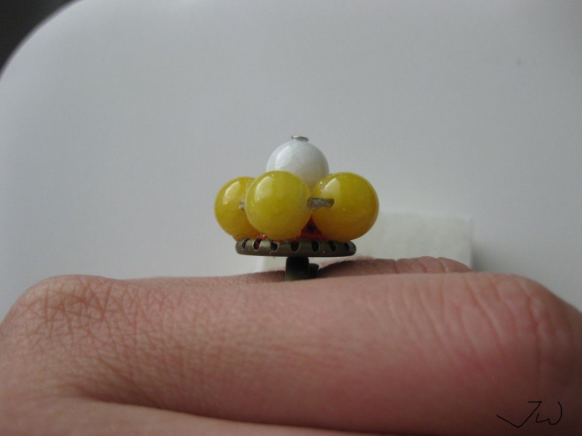 Handmade Flower Beads Bronze Ring Size ONE SIZE - 4 Thumbnail