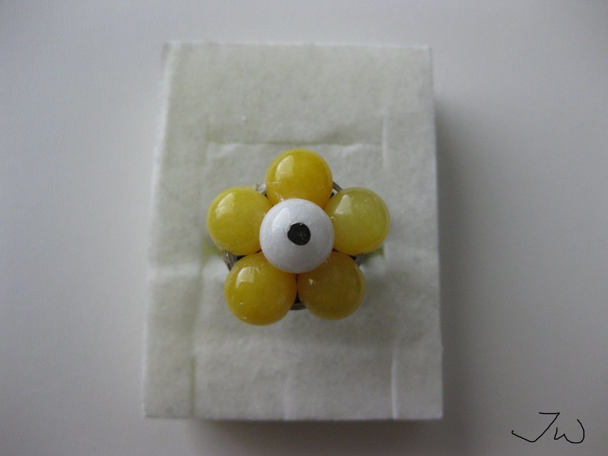 Handmade Flower Beads Bronze Ring Size ONE SIZE - 1 Thumbnail