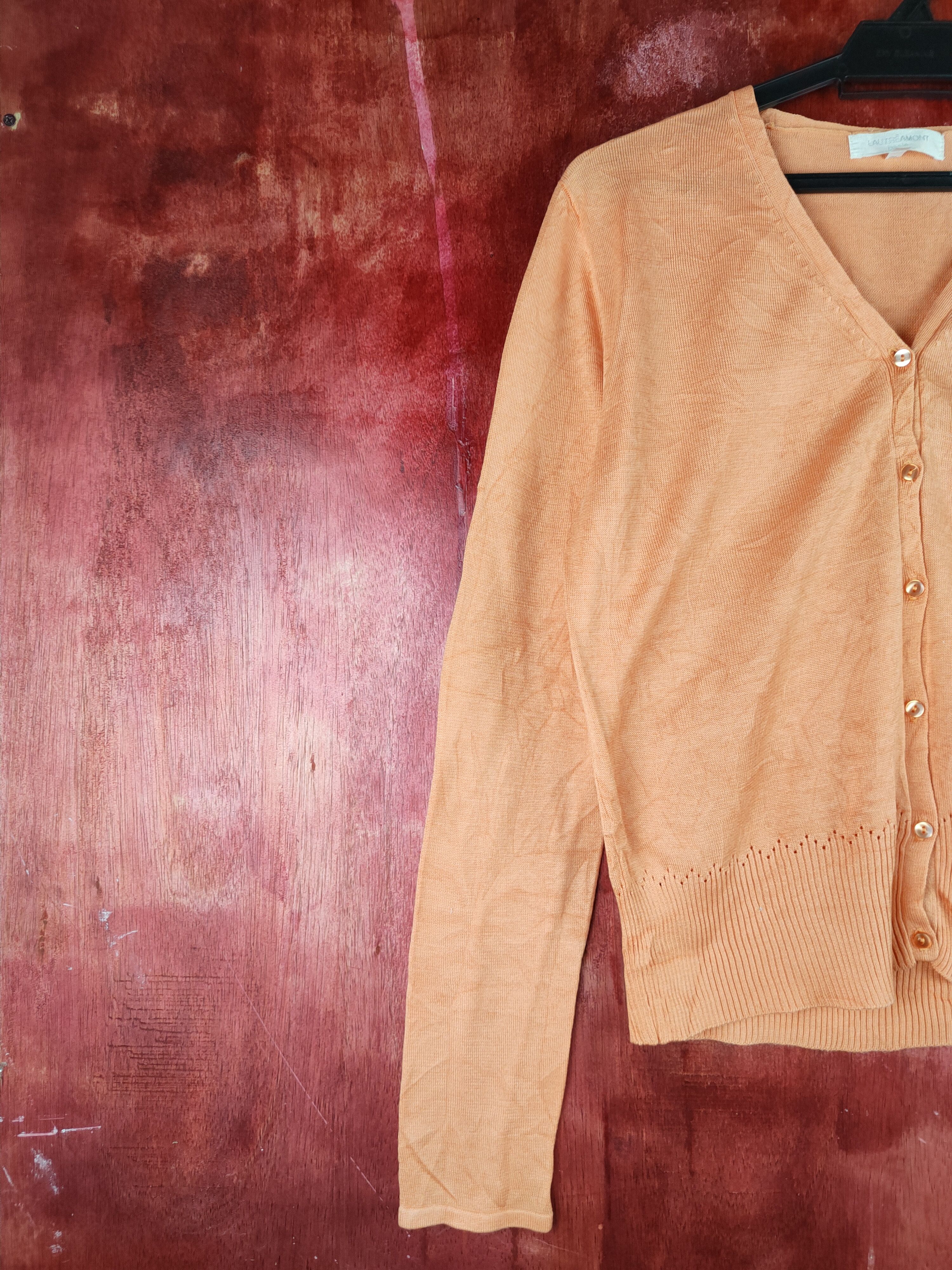 Japanese Brand Lautrēamont Orange Knitwear Cardigan #S1177 Size S / US 4 / IT 40 - 3 Thumbnail
