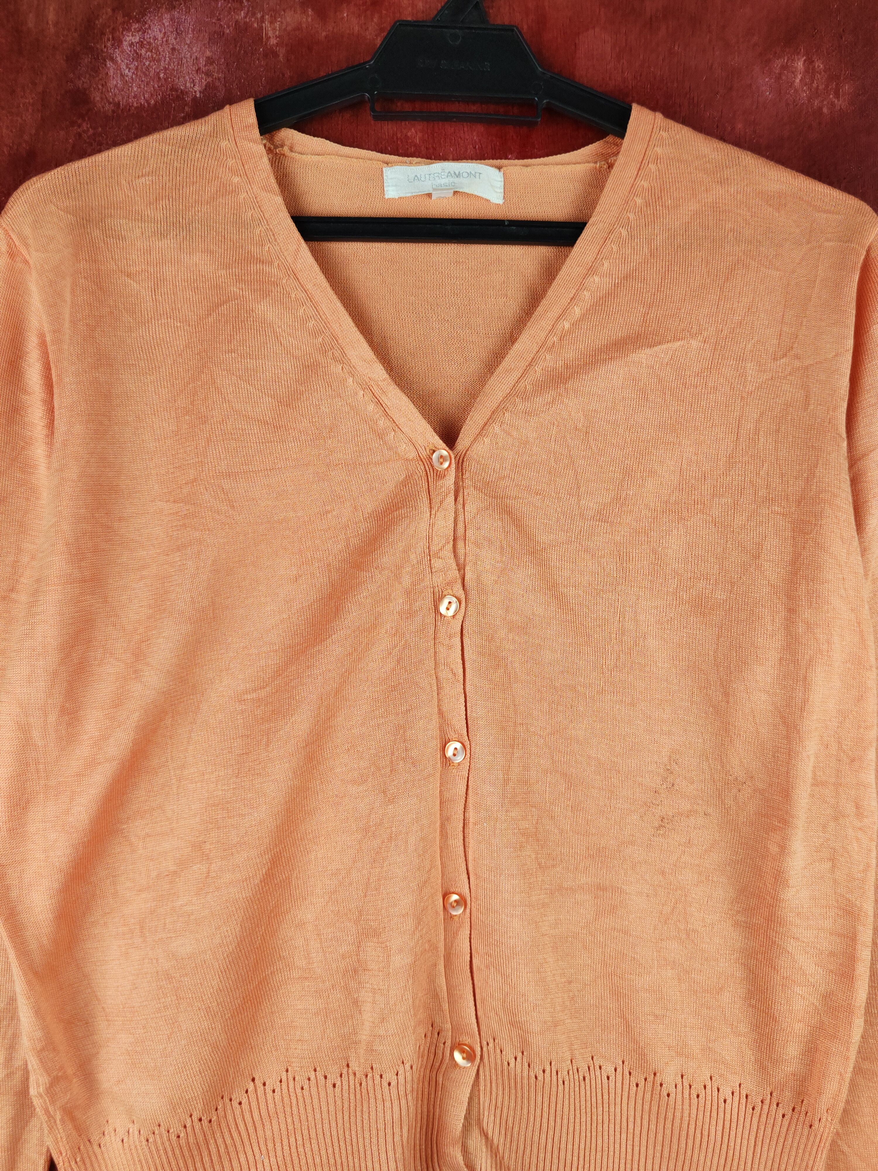 Japanese Brand Lautrēamont Orange Knitwear Cardigan #S1177 Size S / US 4 / IT 40 - 2 Thumbnail