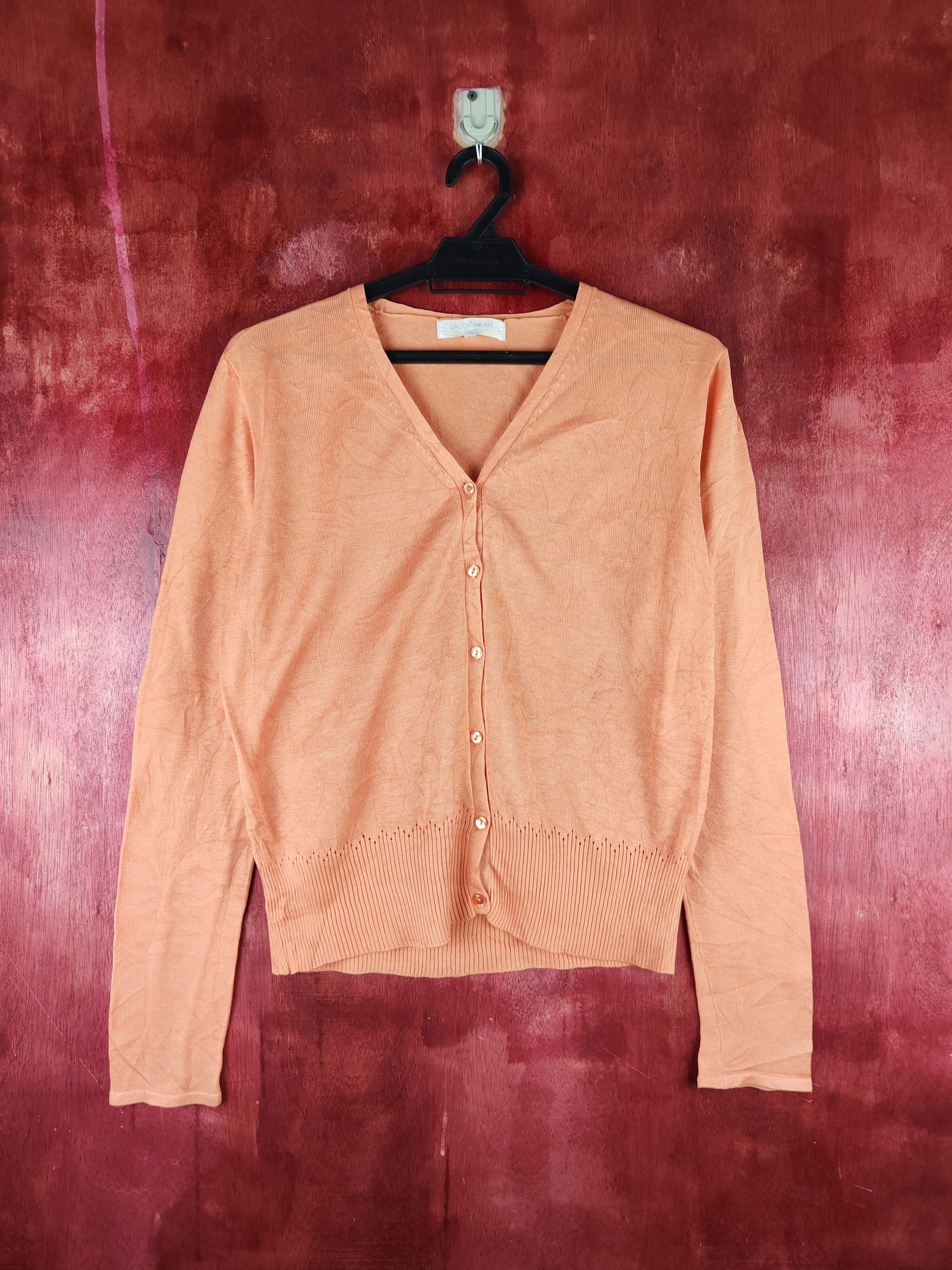 Japanese Brand Lautrēamont Orange Knitwear Cardigan #S1177 Size S / US 4 / IT 40 - 1 Thumbnail