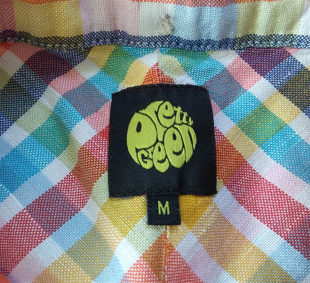 Pretty Green × Vintage Pretty Green Short Sleeve Linen Cotton Check Shirt Size US M / EU 48-50 / 2 - 4 Thumbnail