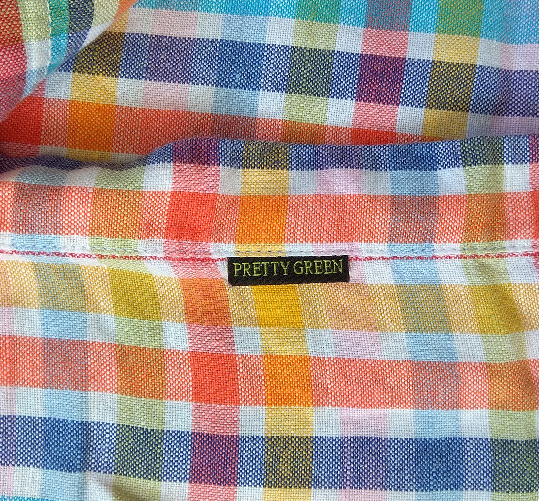 Pretty Green × Vintage Pretty Green Short Sleeve Linen Cotton Check Shirt Size US M / EU 48-50 / 2 - 2 Thumbnail