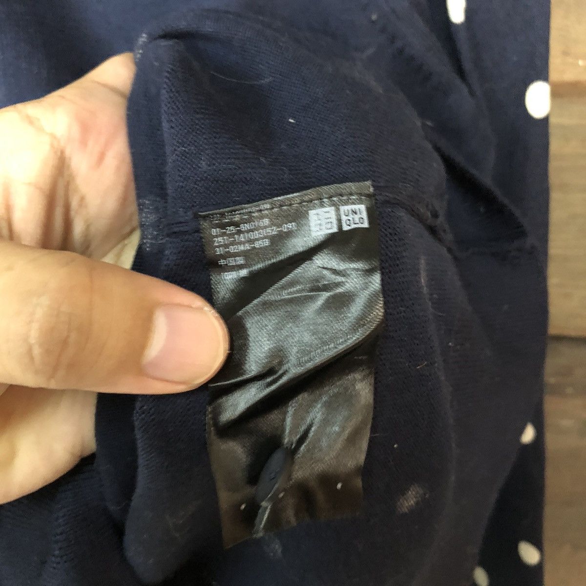 Homespun Knitwear Uniqlo Blue polkadot Patterned Cardigans Knitwear #7299 Size L / US 10 / IT 46 - 8 Thumbnail