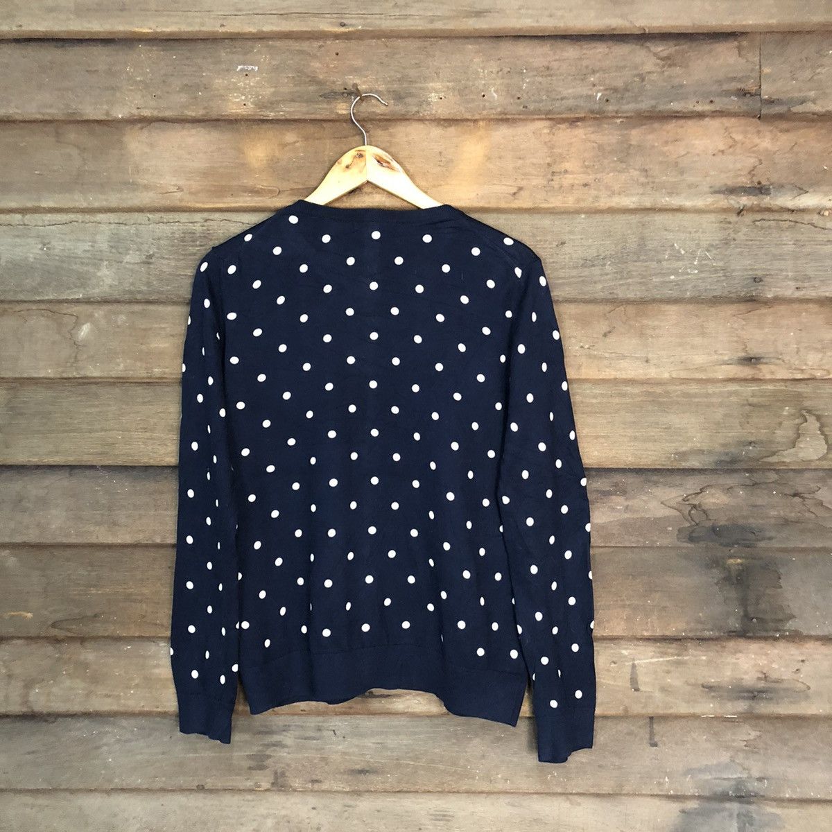 Homespun Knitwear Uniqlo Blue polkadot Patterned Cardigans Knitwear #7299 Size L / US 10 / IT 46 - 9 Thumbnail