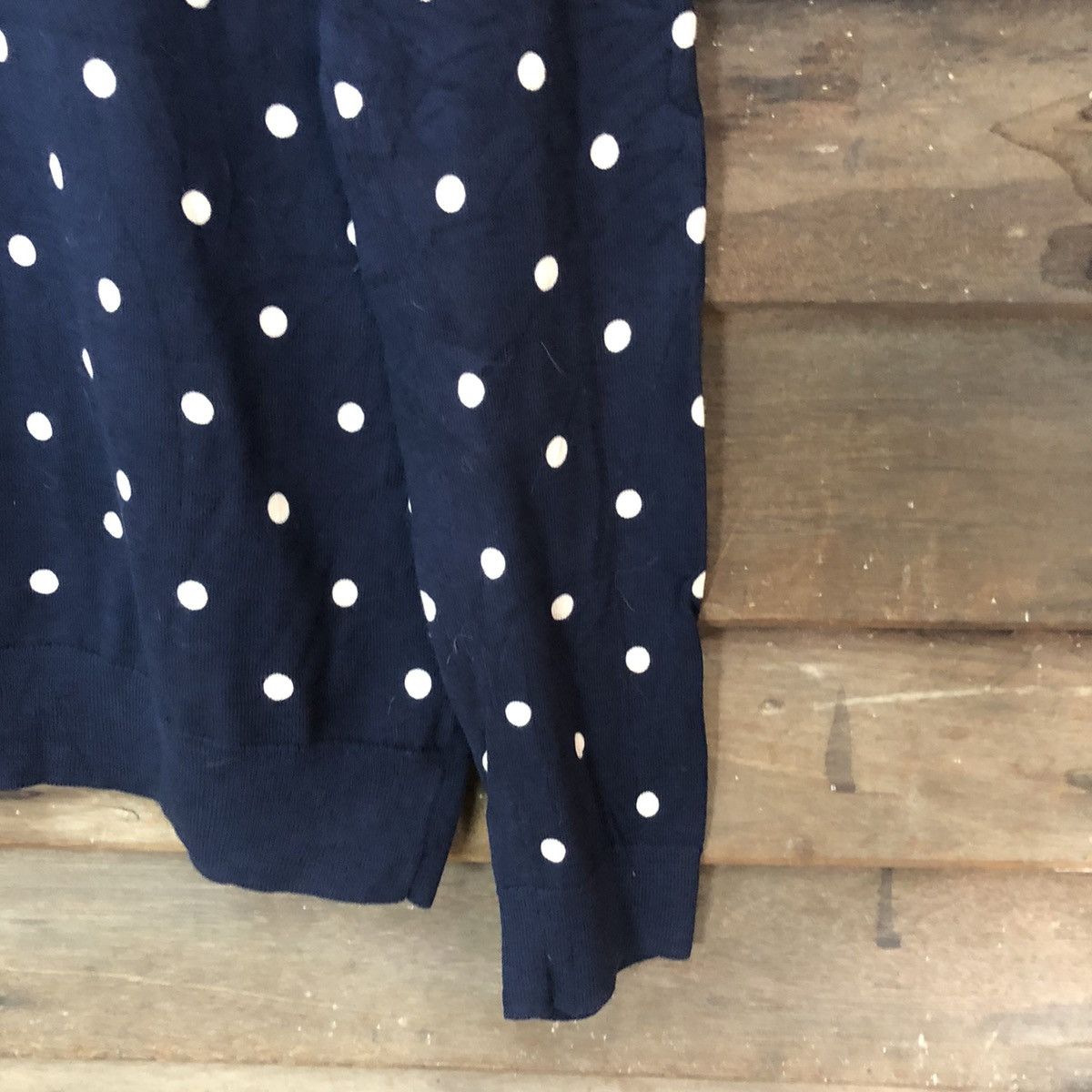 Homespun Knitwear Uniqlo Blue polkadot Patterned Cardigans Knitwear #7299 Size L / US 10 / IT 46 - 11 Thumbnail
