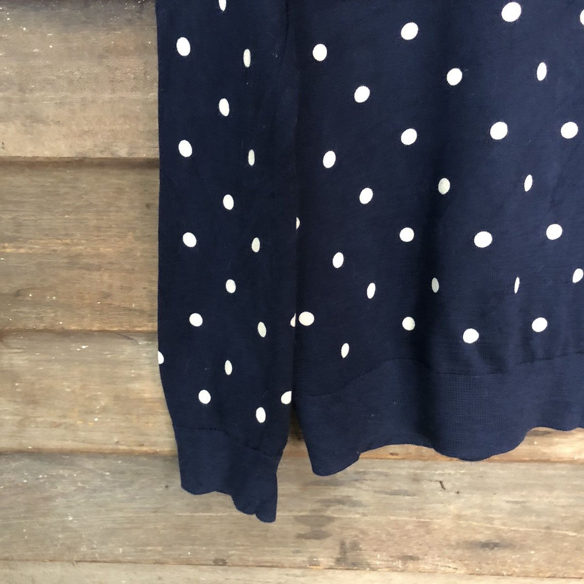 Homespun Knitwear Uniqlo Blue polkadot Patterned Cardigans Knitwear #7299 Size L / US 10 / IT 46 - 10 Thumbnail