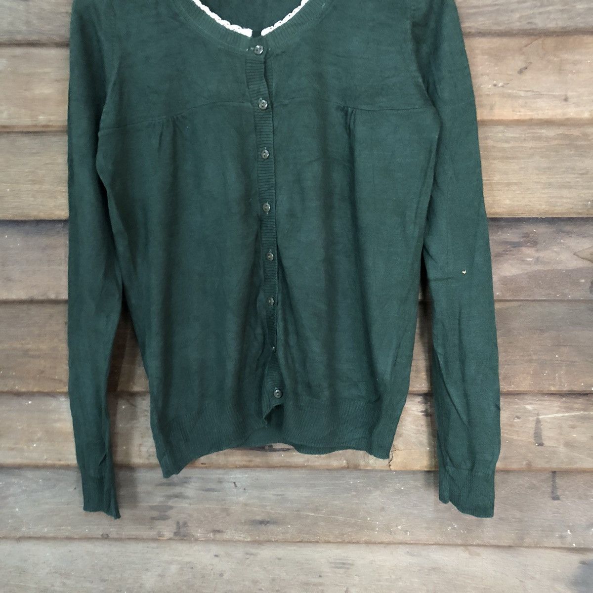 Japanese Brand Africation Green Patterned Cardigans #7298 Size M / US 6-8 / IT 42-44 - 3 Thumbnail