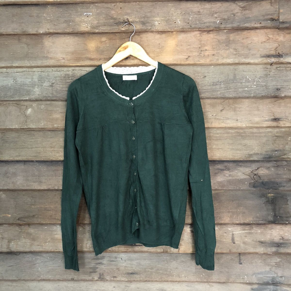 Japanese Brand Africation Green Patterned Cardigans #7298 Size M / US 6-8 / IT 42-44 - 1 Thumbnail