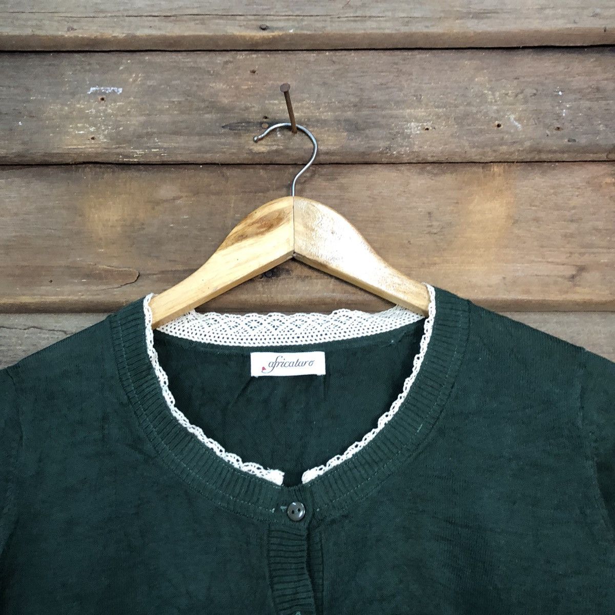Japanese Brand Africation Green Patterned Cardigans #7298 Size M / US 6-8 / IT 42-44 - 4 Thumbnail