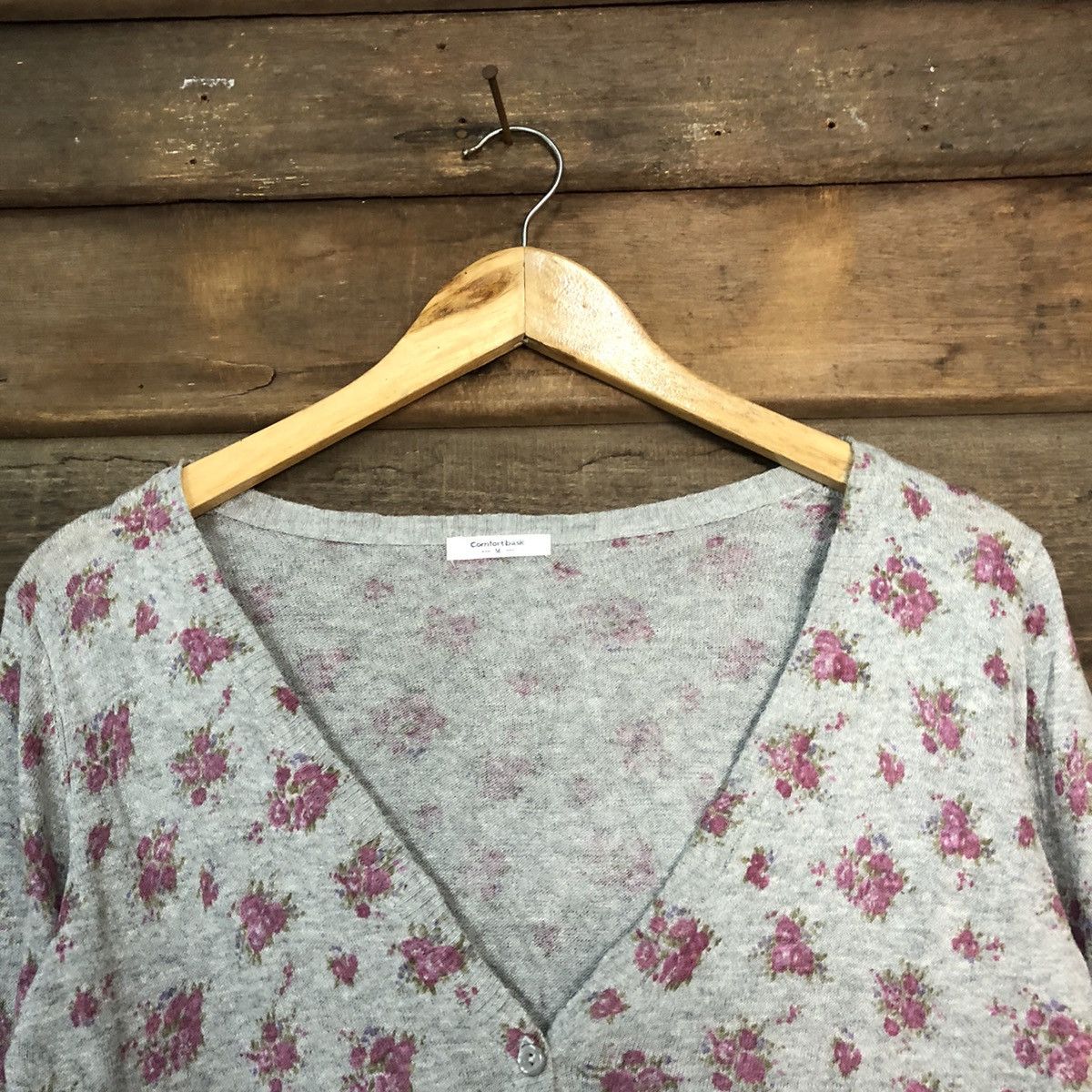 Homespun Knitwear Comdout fullprint Basic Grey Cardigan Knitwear #7296 Size S / US 4 / IT 40 - 4 Thumbnail