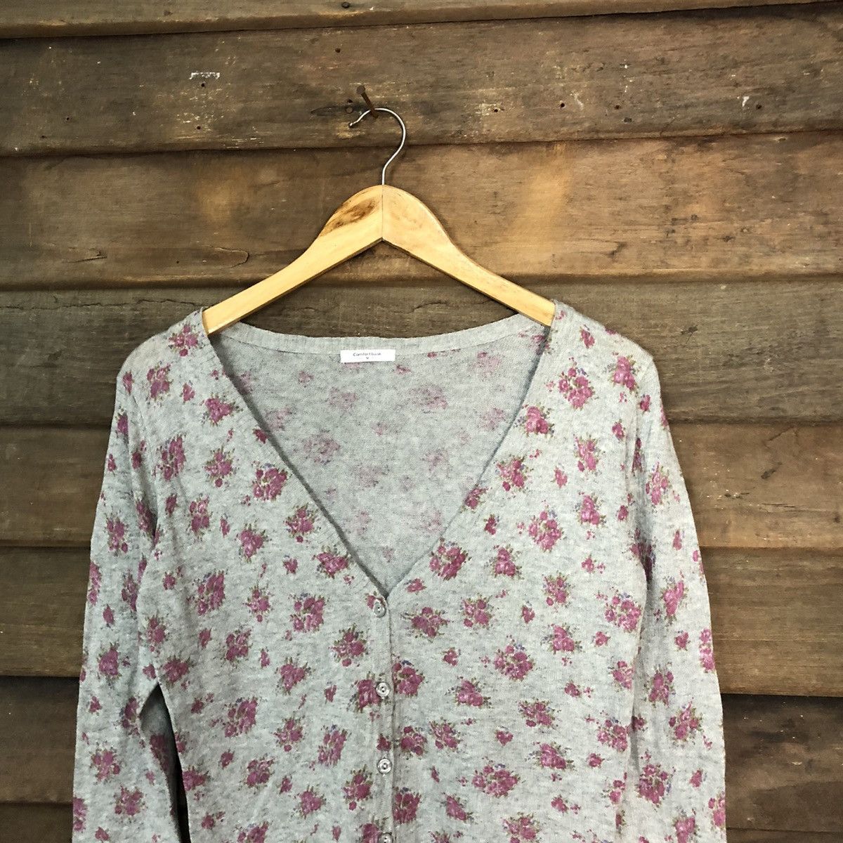 Homespun Knitwear Comdout fullprint Basic Grey Cardigan Knitwear #7296 Size S / US 4 / IT 40 - 2 Thumbnail