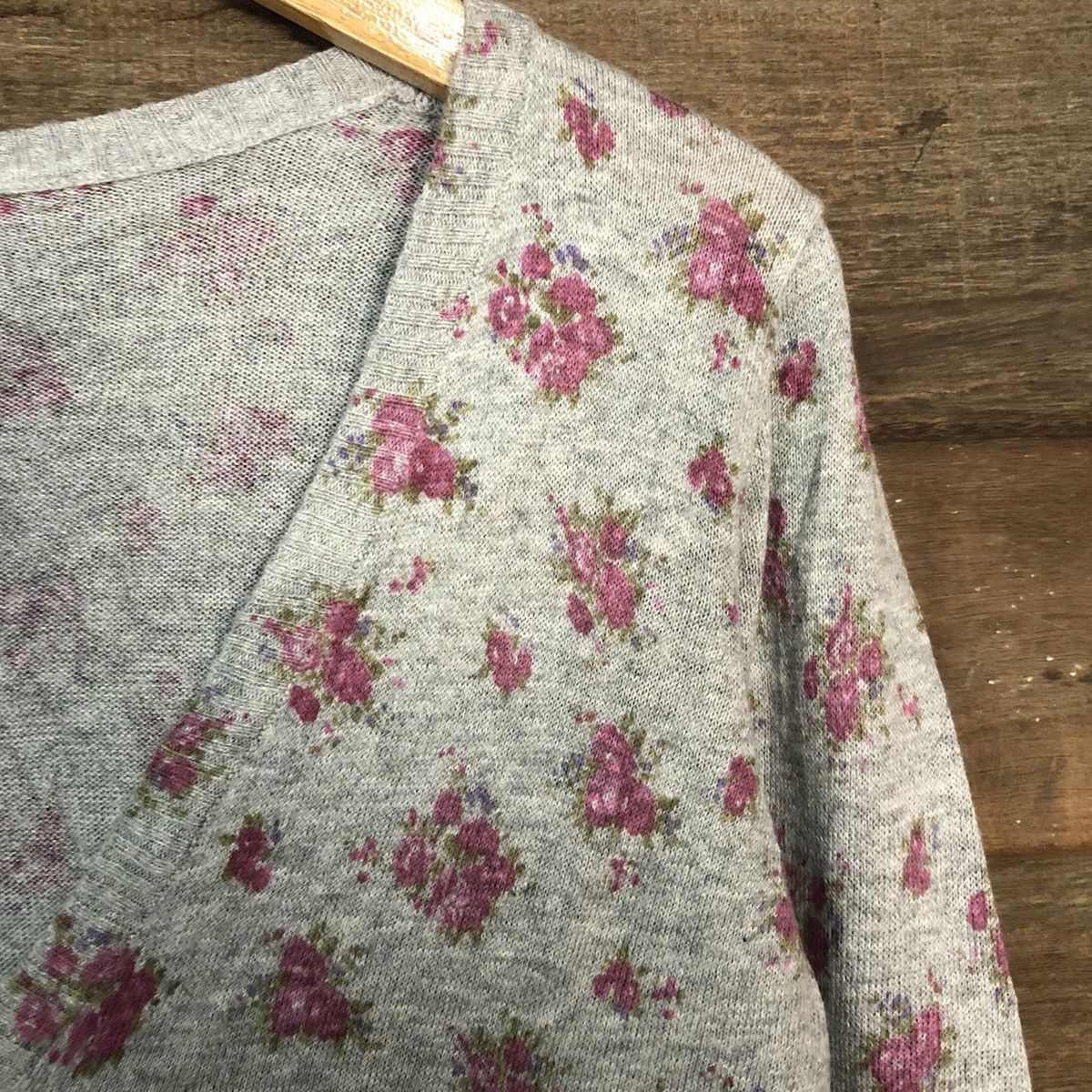Homespun Knitwear Comdout fullprint Basic Grey Cardigan Knitwear #7296 Size S / US 4 / IT 40 - 7 Thumbnail