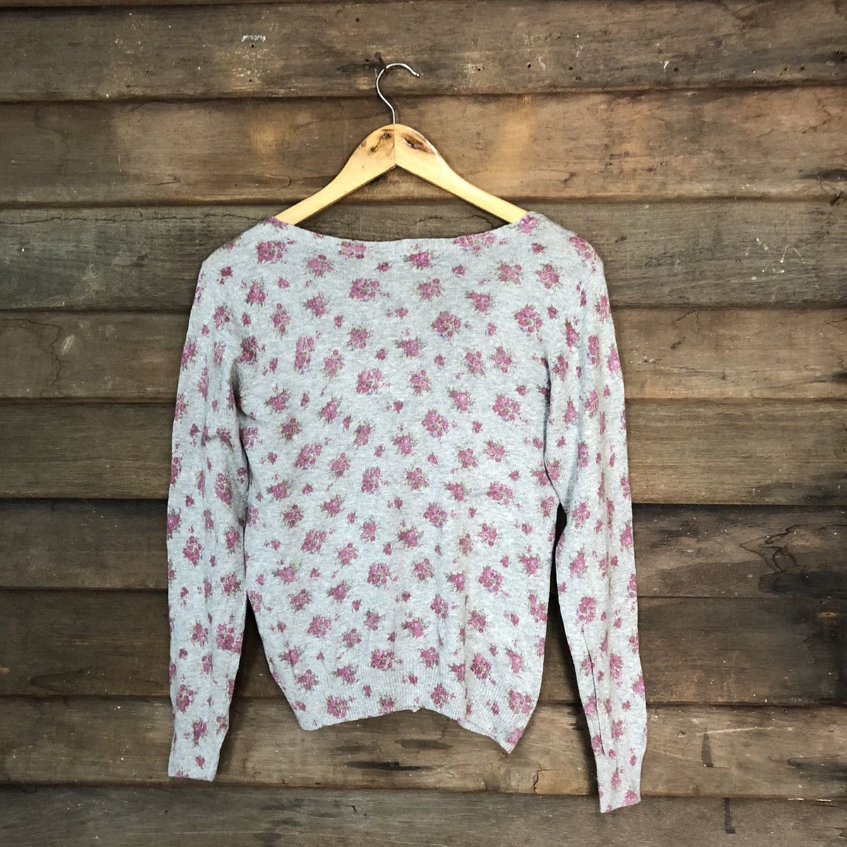Homespun Knitwear Comdout fullprint Basic Grey Cardigan Knitwear #7296 Size S / US 4 / IT 40 - 10 Thumbnail