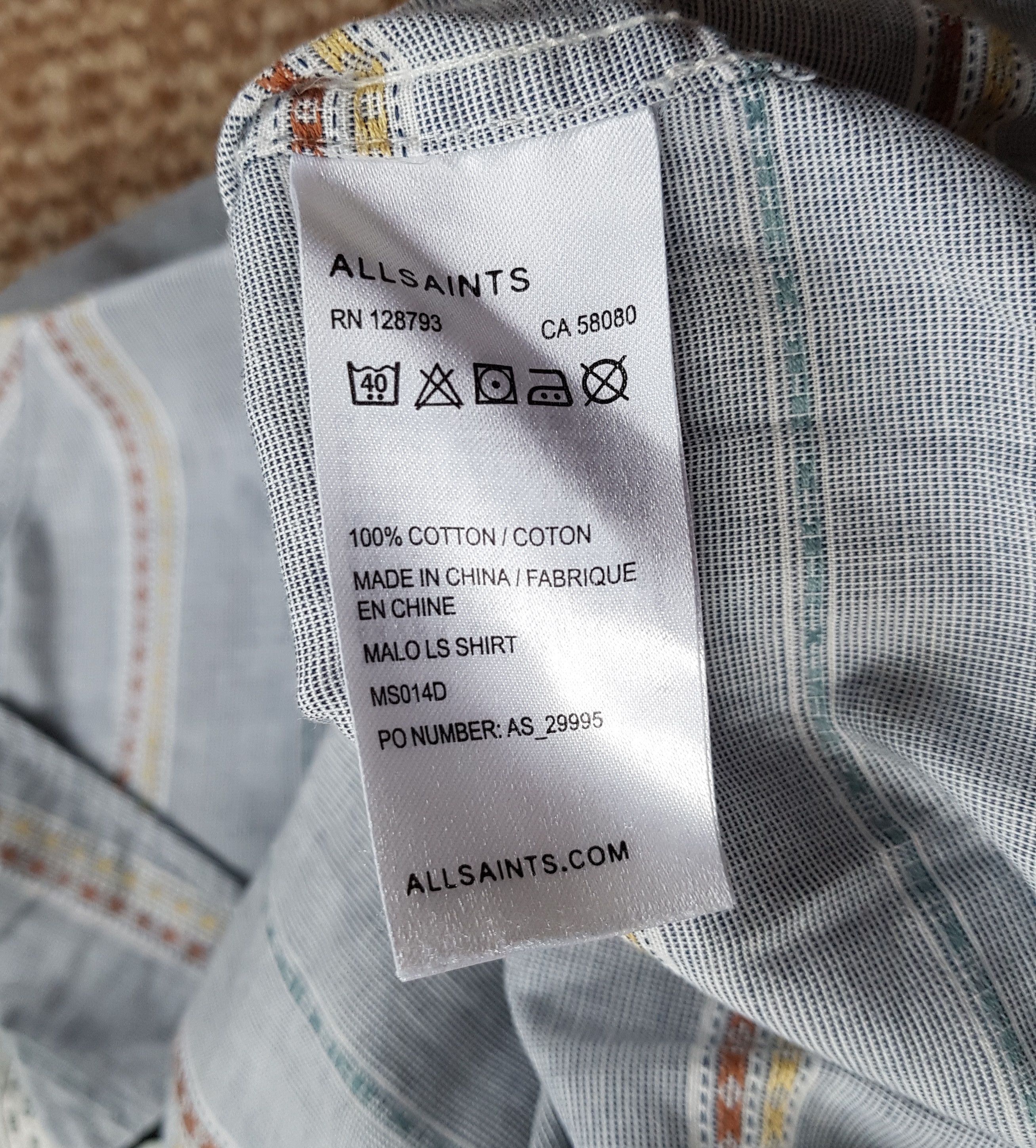 Allsaints ALLSAINTS Malo Long Sleeve Shirt slim fit Size US S / EU 44-46 / 1 - 4 Thumbnail
