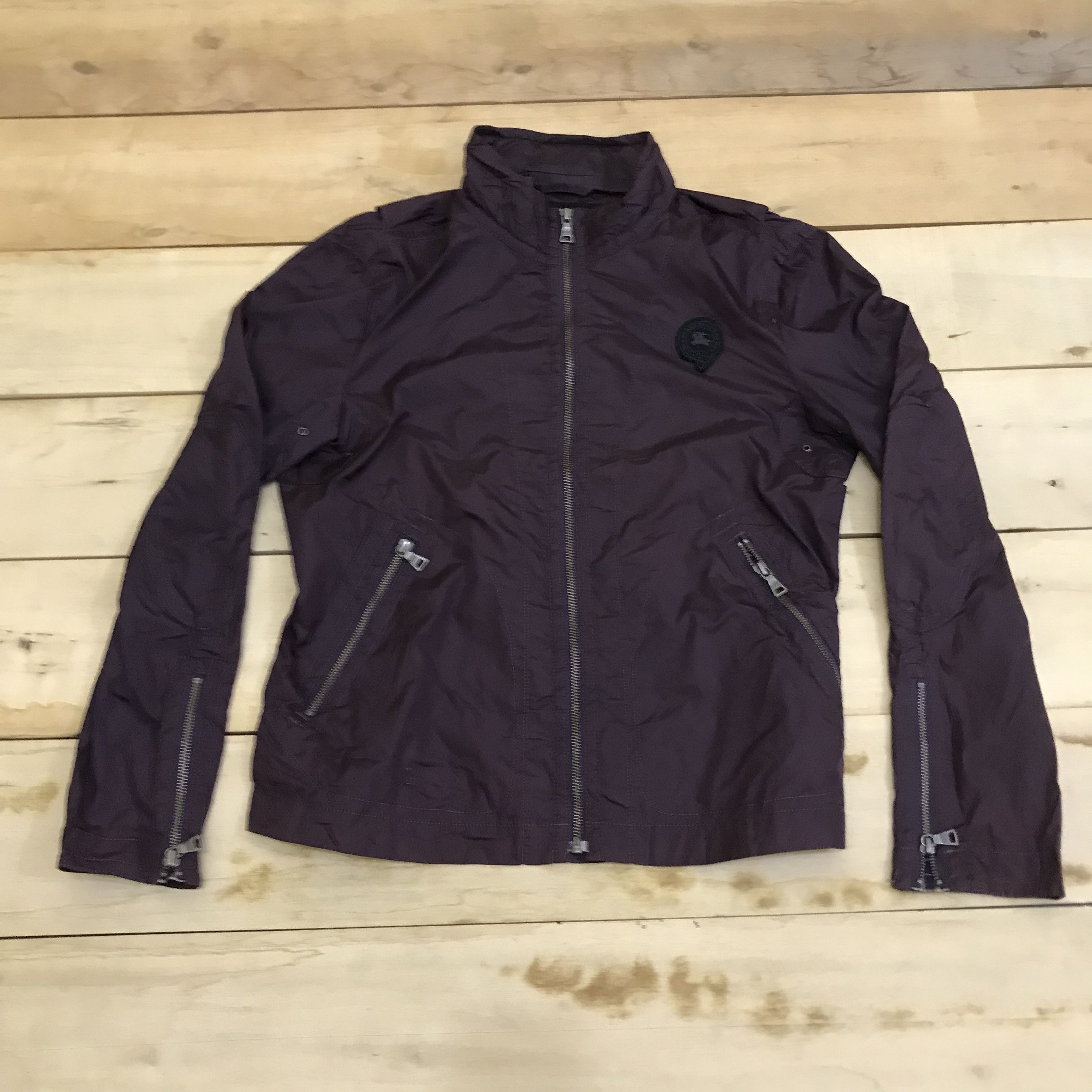 Z317 BURBERRY BLACK LABEL ZIPPER WINDBREAKER JACKET