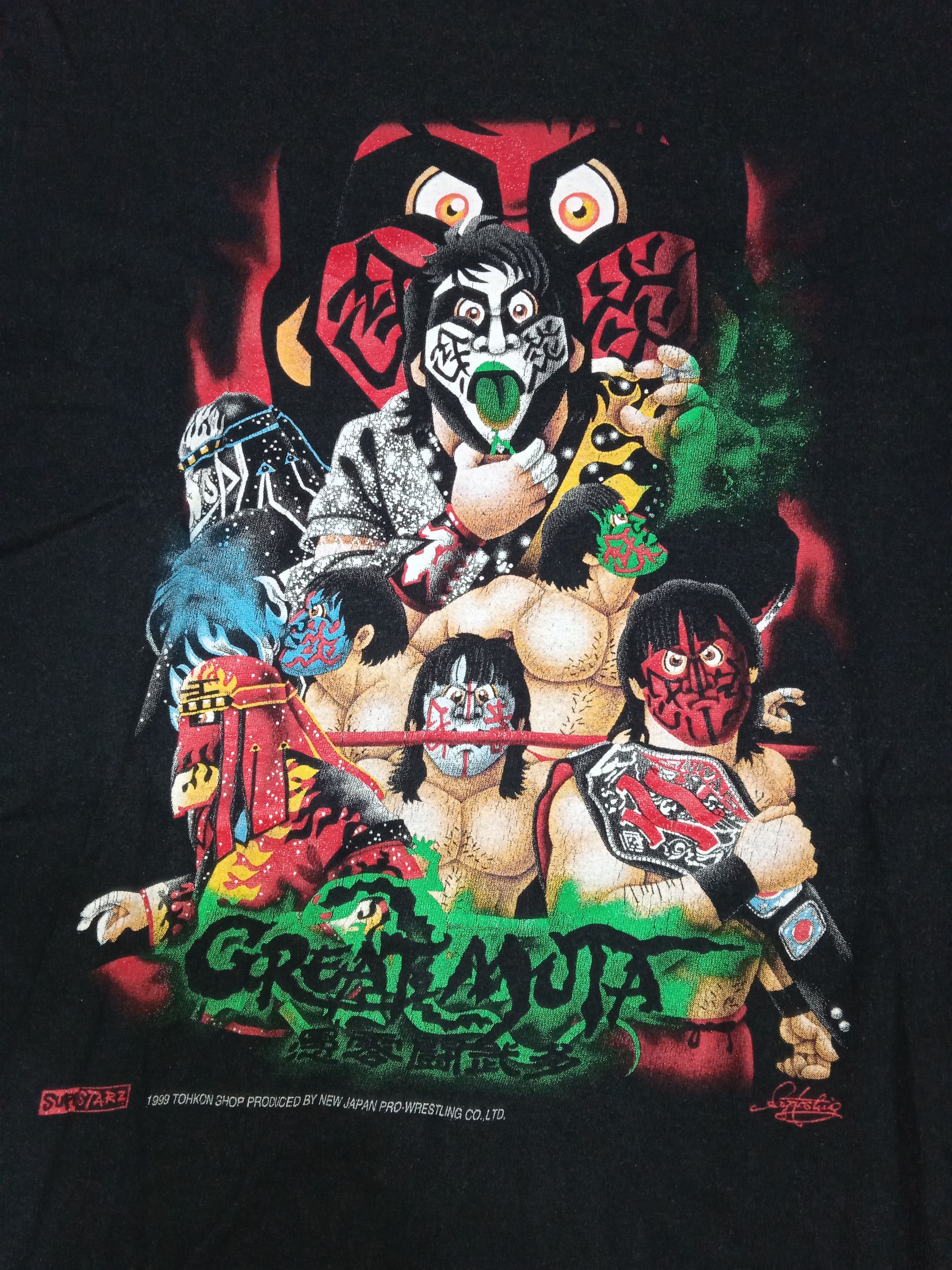 Other Vintage NJPW Great Muta 90s T Shirt Size US L / EU 52-54 / 3 - 3 Thumbnail