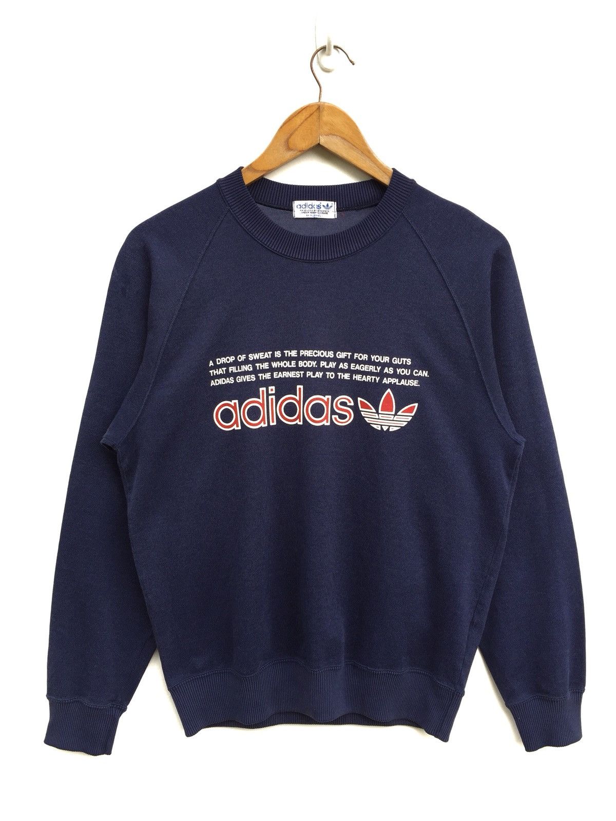 Adidas × Vintage Vintage 90s Adidas Spell Out Logo Sweatshirt Size US S / EU 44-46 / 1 - 1 Thumbnail