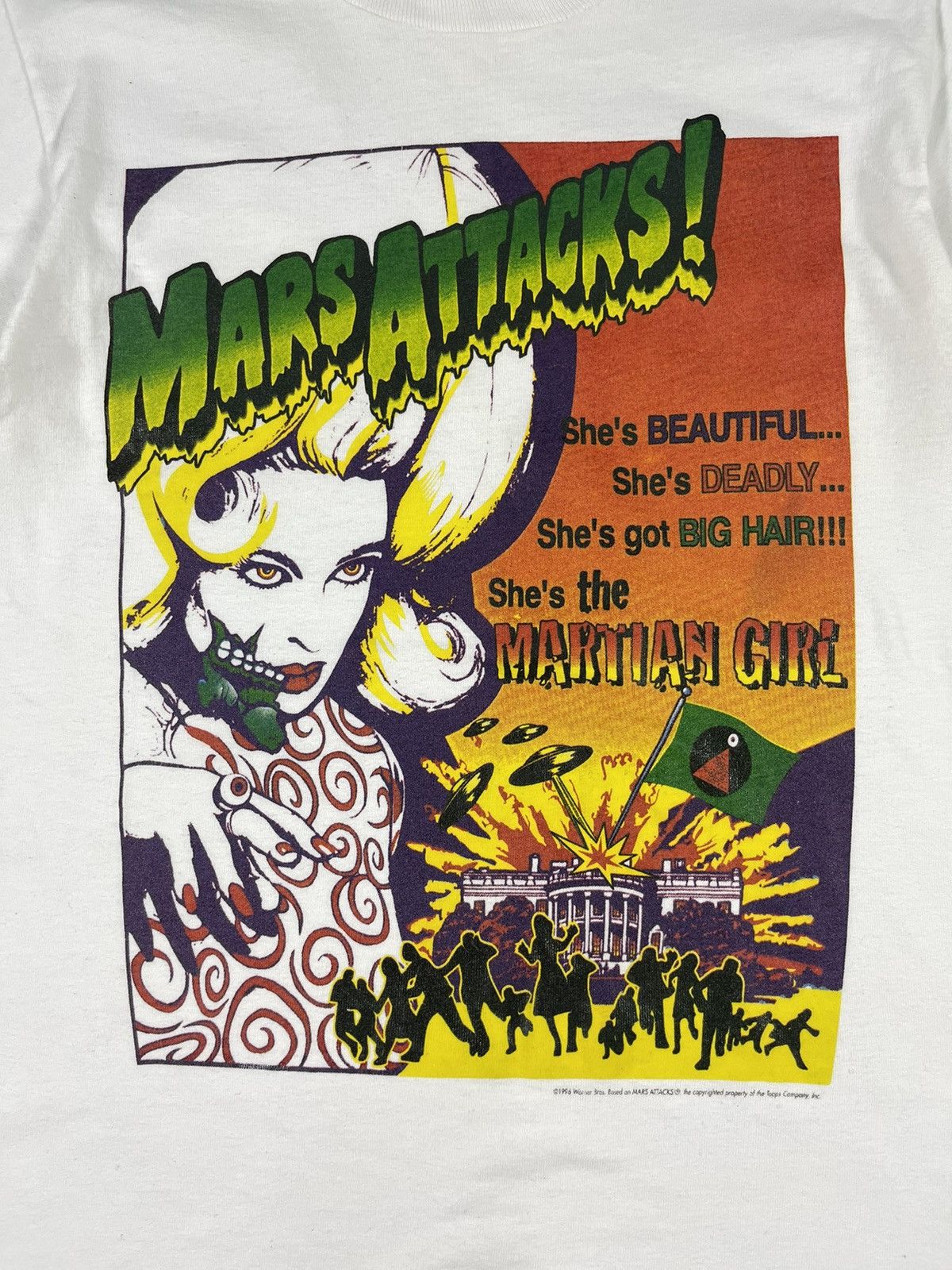 Vintage × Warner Bros Vintage 1996 Mars Attacks horror alien tshirt Size US S / EU 44-46 / 1 - 2 Thumbnail