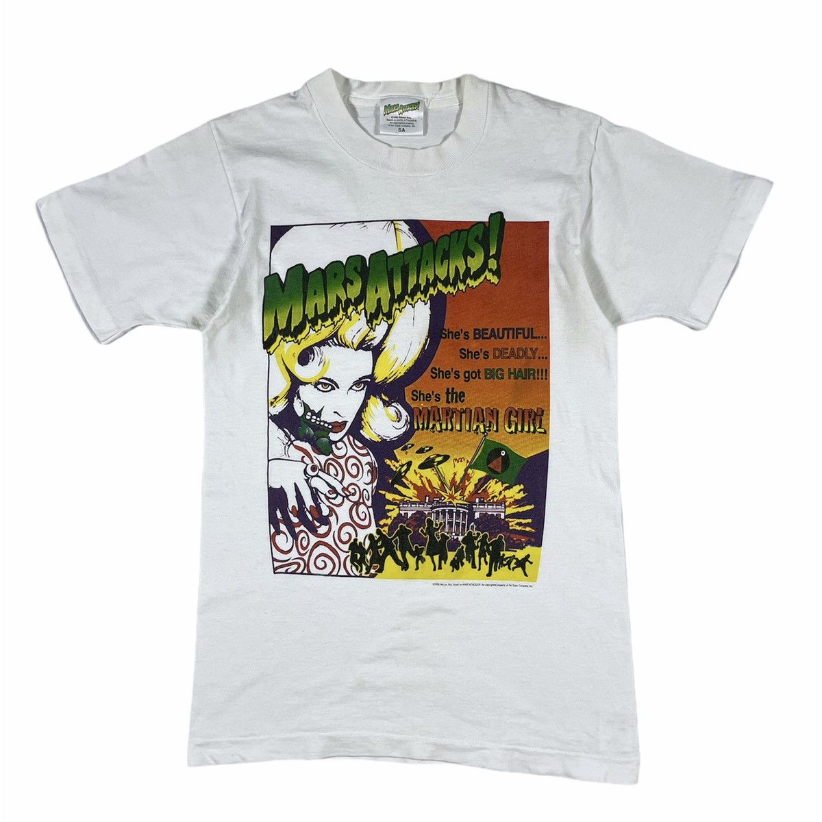 Vintage × Warner Bros Vintage 1996 Mars Attacks horror alien tshirt Size US S / EU 44-46 / 1 - 1 Thumbnail