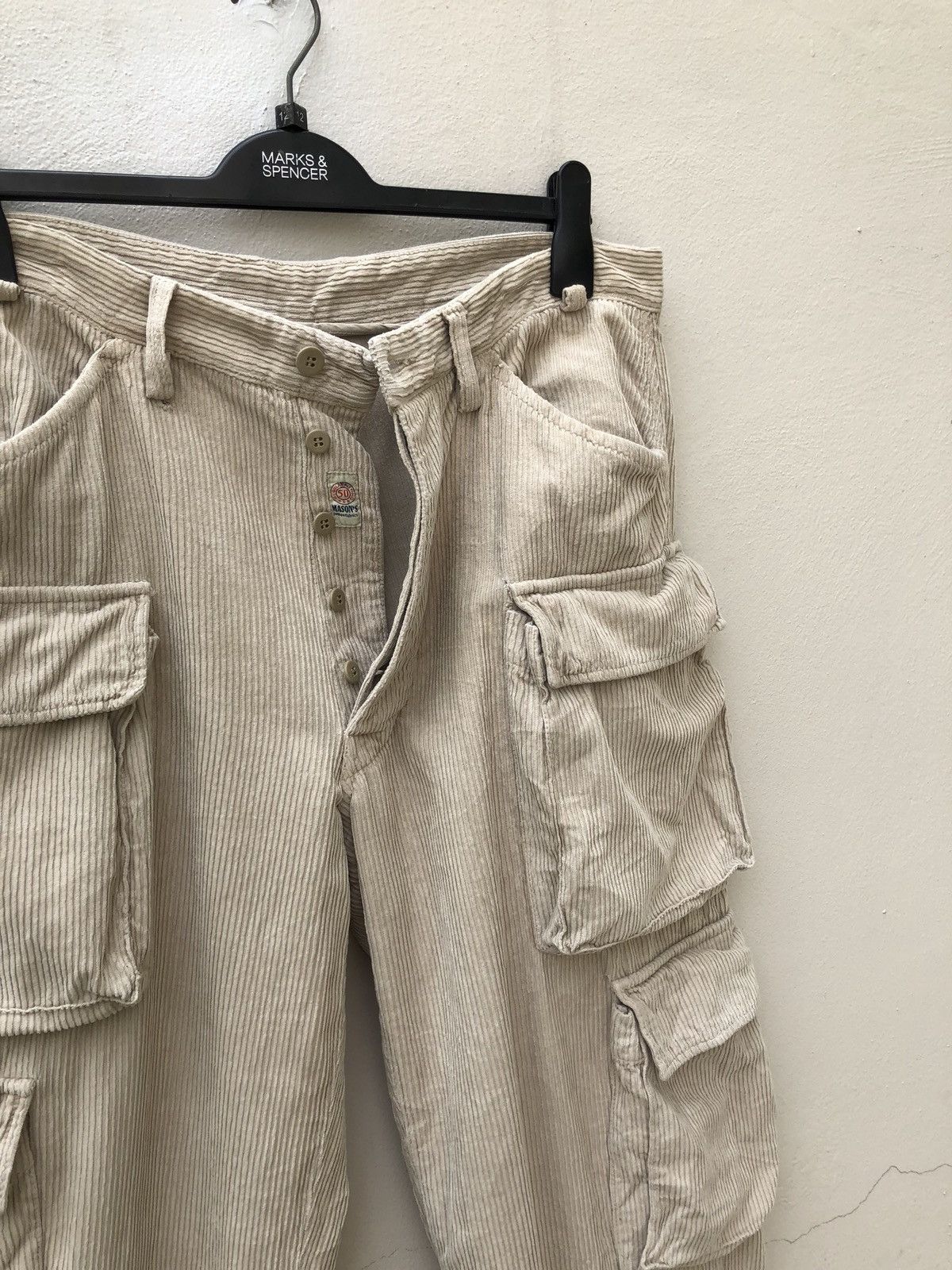 Mason's Union Made Sanforized 8 Pocket Corduroy Cargo Trouser Pant Size US 34 / EU 50 - 4 Thumbnail