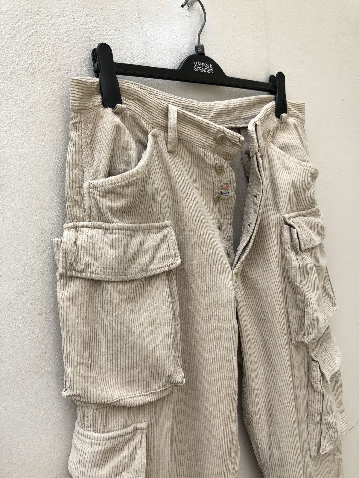 Mason's Union Made Sanforized 8 Pocket Corduroy Cargo Trouser Pant Size US 34 / EU 50 - 6 Thumbnail