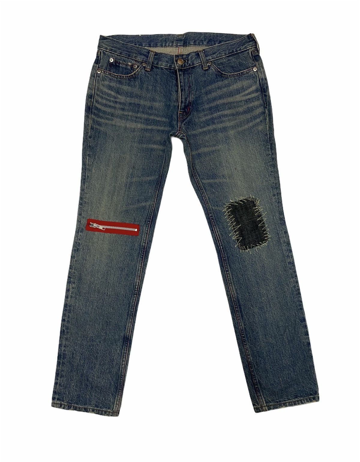 Japanese Brand Japanese Clock System Washed Jeans Patchwork Denim Pants Size US 32 / EU 48 - 1 Thumbnail
