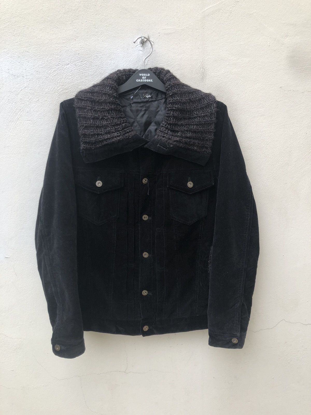 SHAREEF Shapel Japan High Neck Black Corduroy Trucker Jacket Size US M / EU 48-50 / 2 - 6 Thumbnail