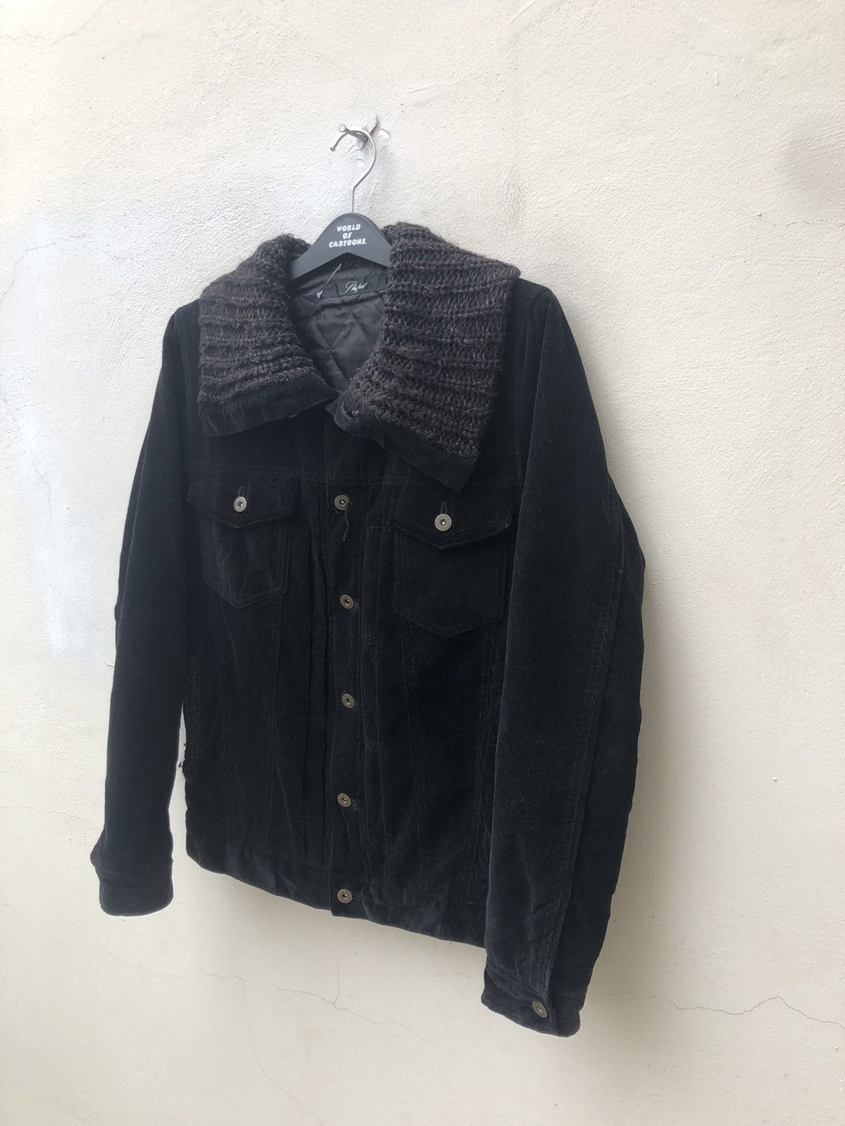 SHAREEF Shapel Japan High Neck Black Corduroy Trucker Jacket Size US M / EU 48-50 / 2 - 9 Thumbnail