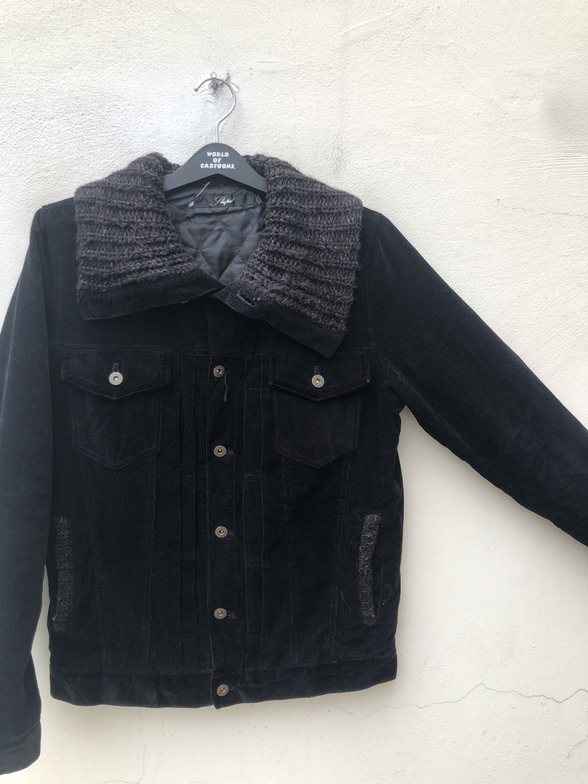 SHAREEF Shapel Japan High Neck Black Corduroy Trucker Jacket Size US M / EU 48-50 / 2 - 11 Thumbnail