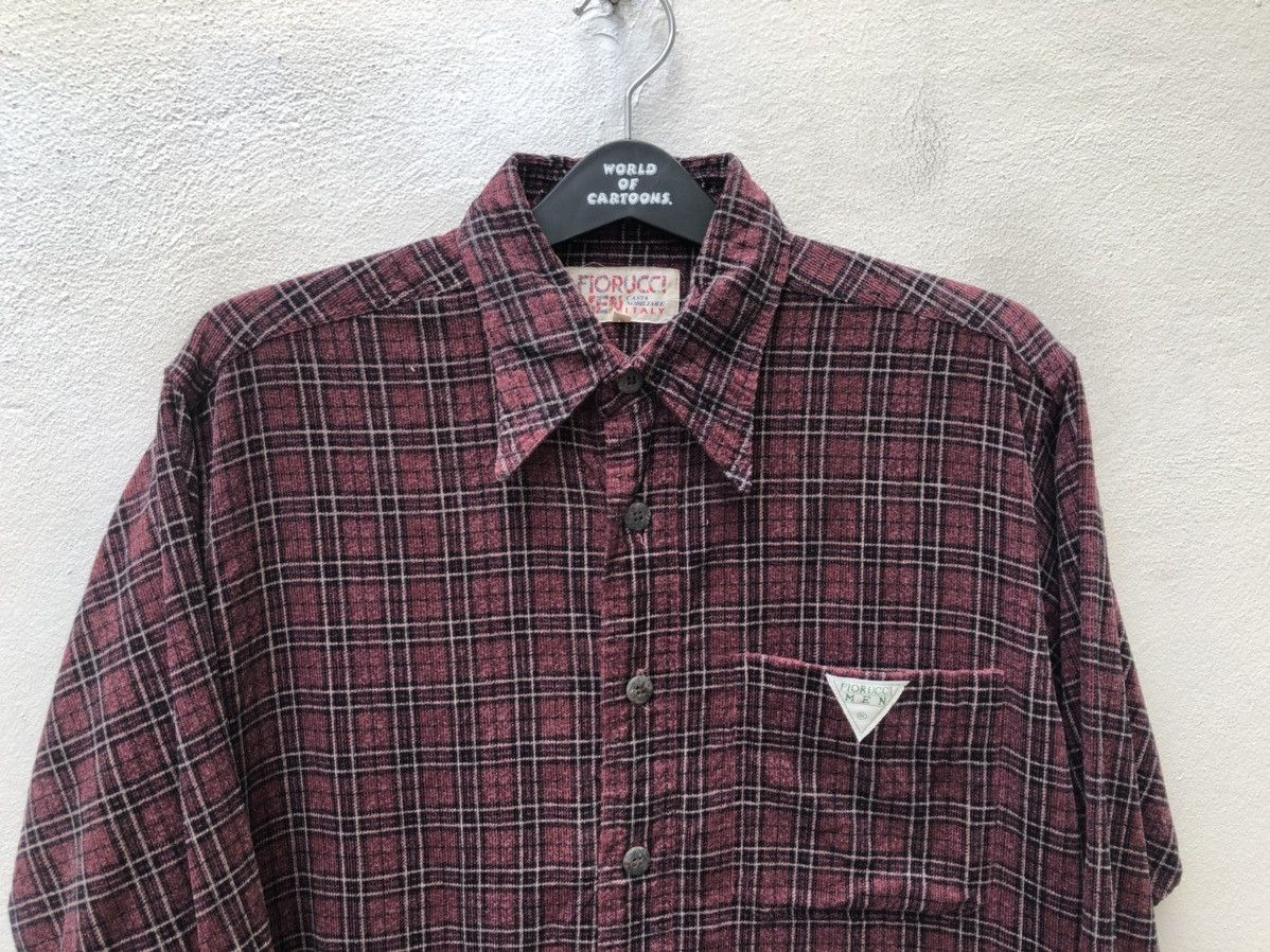 Fiorucci Fiorucci Men Italy Checkered Oversize Corduroy Shirt Size US M / EU 48-50 / 2 - 2 Thumbnail
