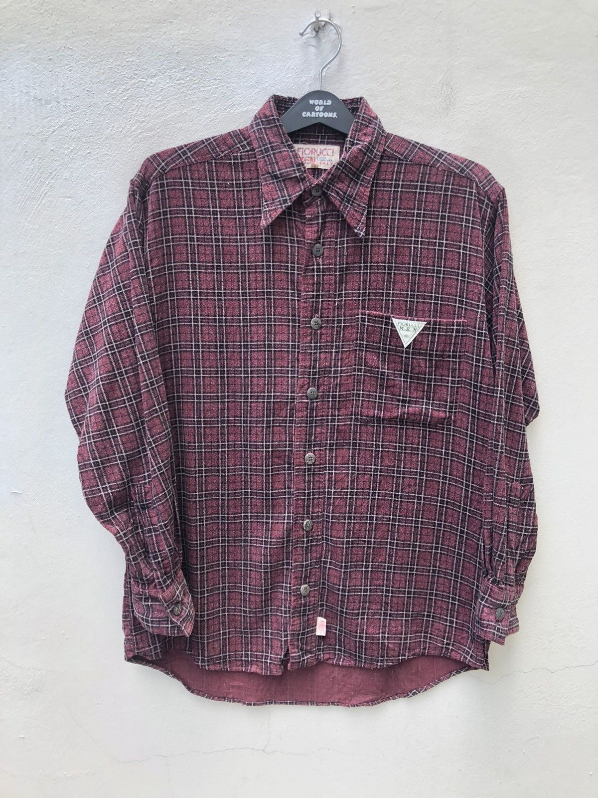 Fiorucci Fiorucci Men Italy Checkered Oversize Corduroy Shirt Size US M / EU 48-50 / 2 - 1 Thumbnail
