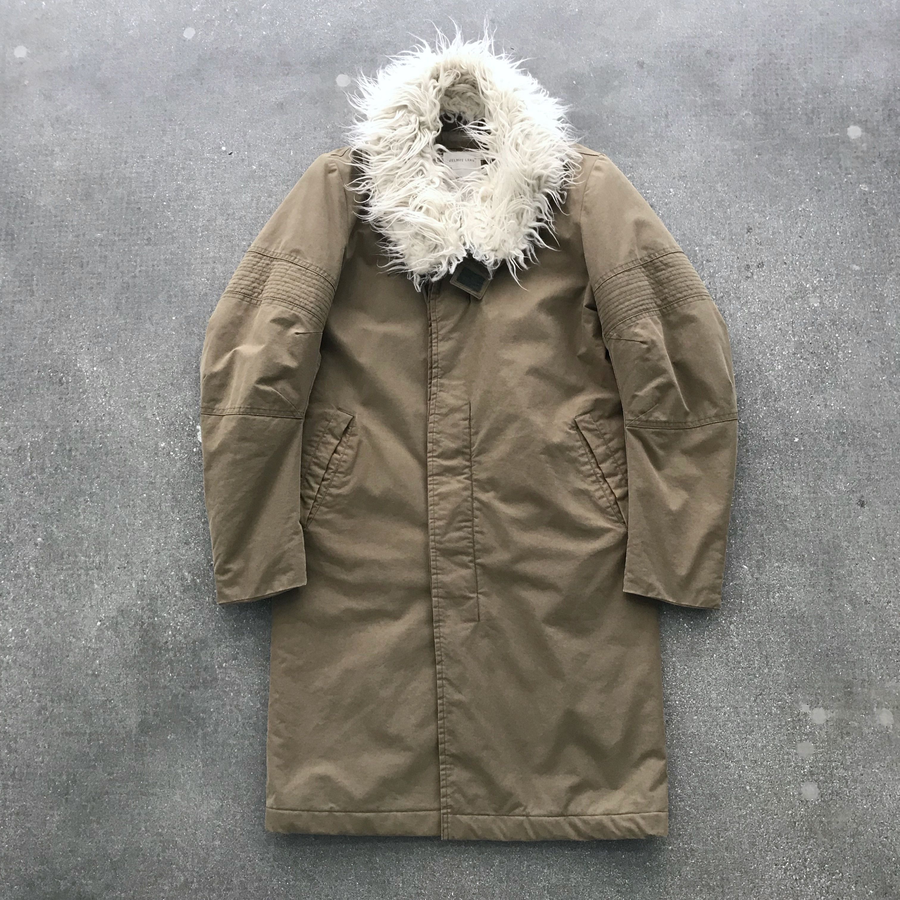 image of Helmut Lang Aw 1999 "séance De Travail" Astro Biker Parka - It48 in Military Green/Tan (Size Medium
