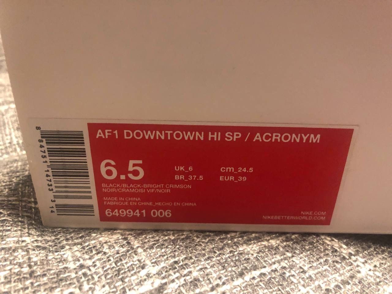 Errolson Hugh Acronym x NikeLab Air Force Downtown 1 Hi 2017 Size US 6.5 / EU 39-40 - 20 Thumbnail