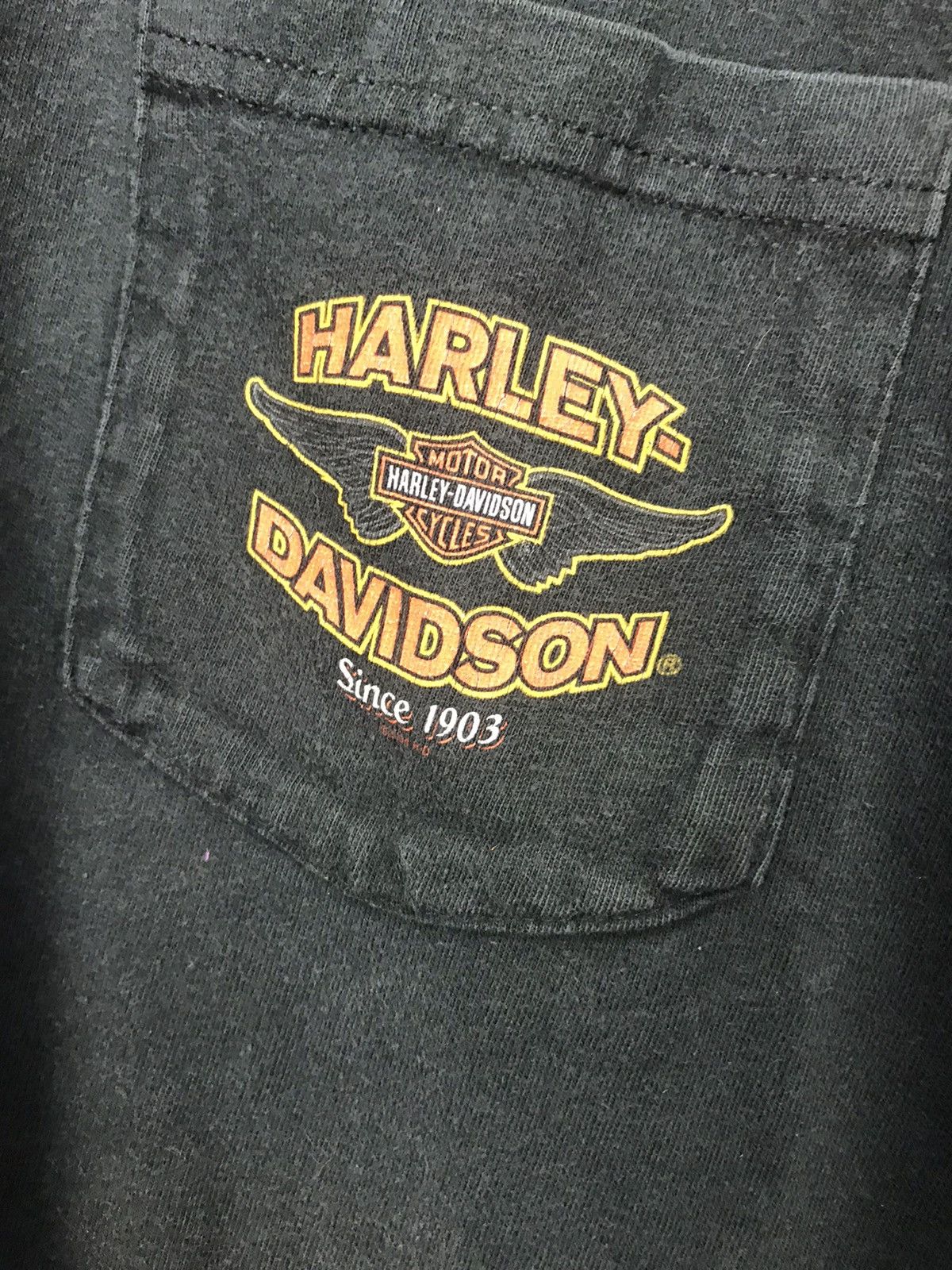 Harley Davidson × Vintage Vintage Harley Davidson tee single pocket made in usa Size US XXL / EU 58 / 5 - 4 Thumbnail