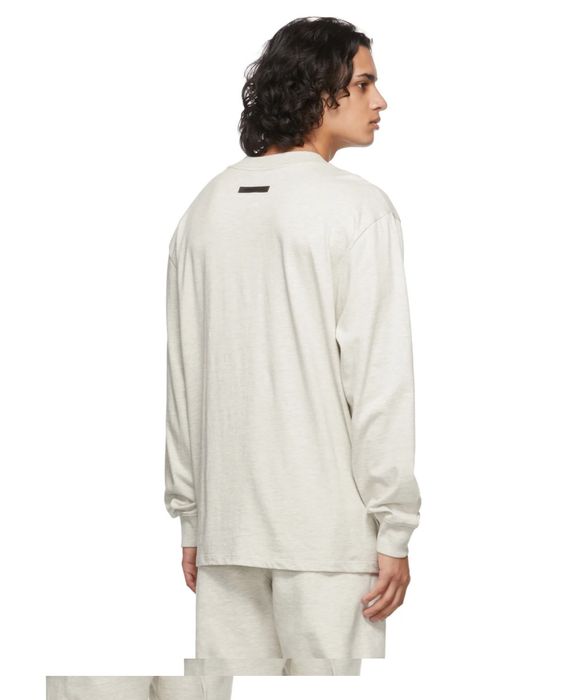 Vintage FOG - Essentials Off-White Logo Oatmeal Long Sleeve T