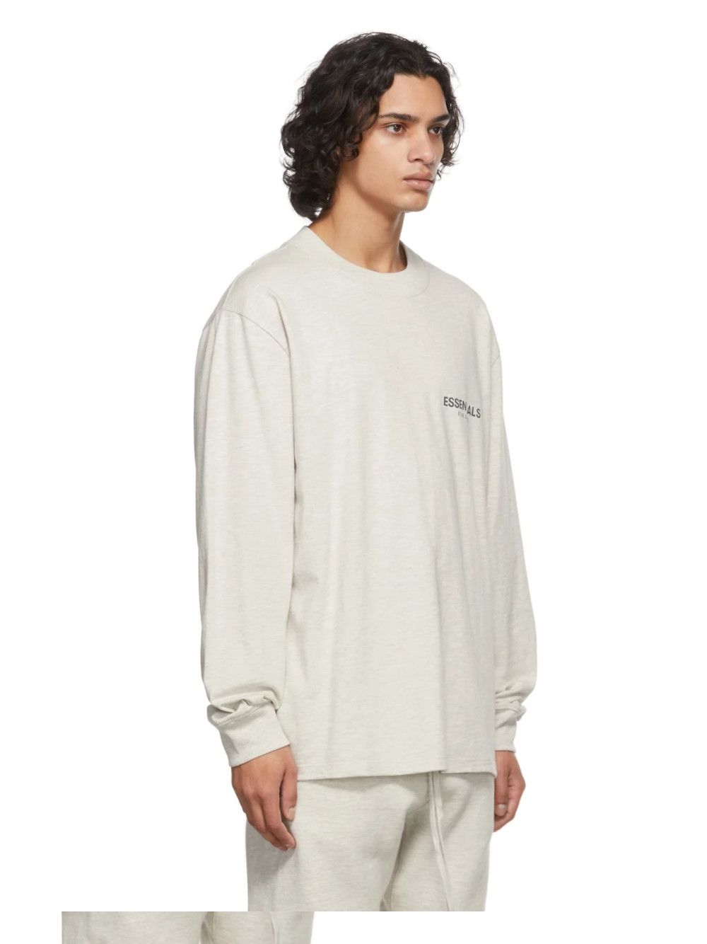 FOG × Fear of God × Vintage FOG - Essentials Off-White Logo Oatmeal Long Sleeve T-Shirt Size US S / EU 44-46 / 1 - 6 Thumbnail