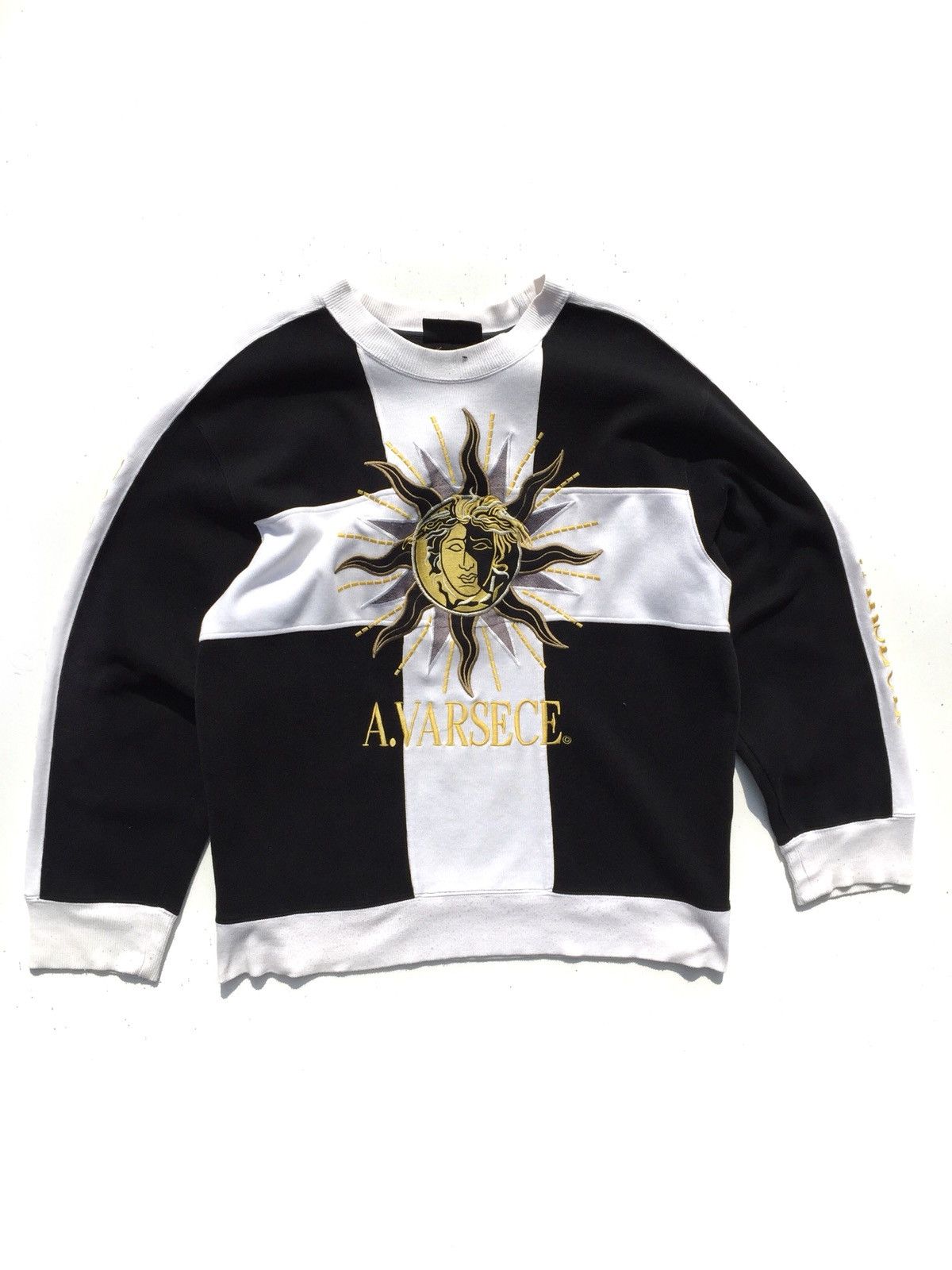 Vintage Vintage Angus Versece Big Logo Colour Block Sweatshirt Size US L / EU 52-54 / 3 - 1 Thumbnail