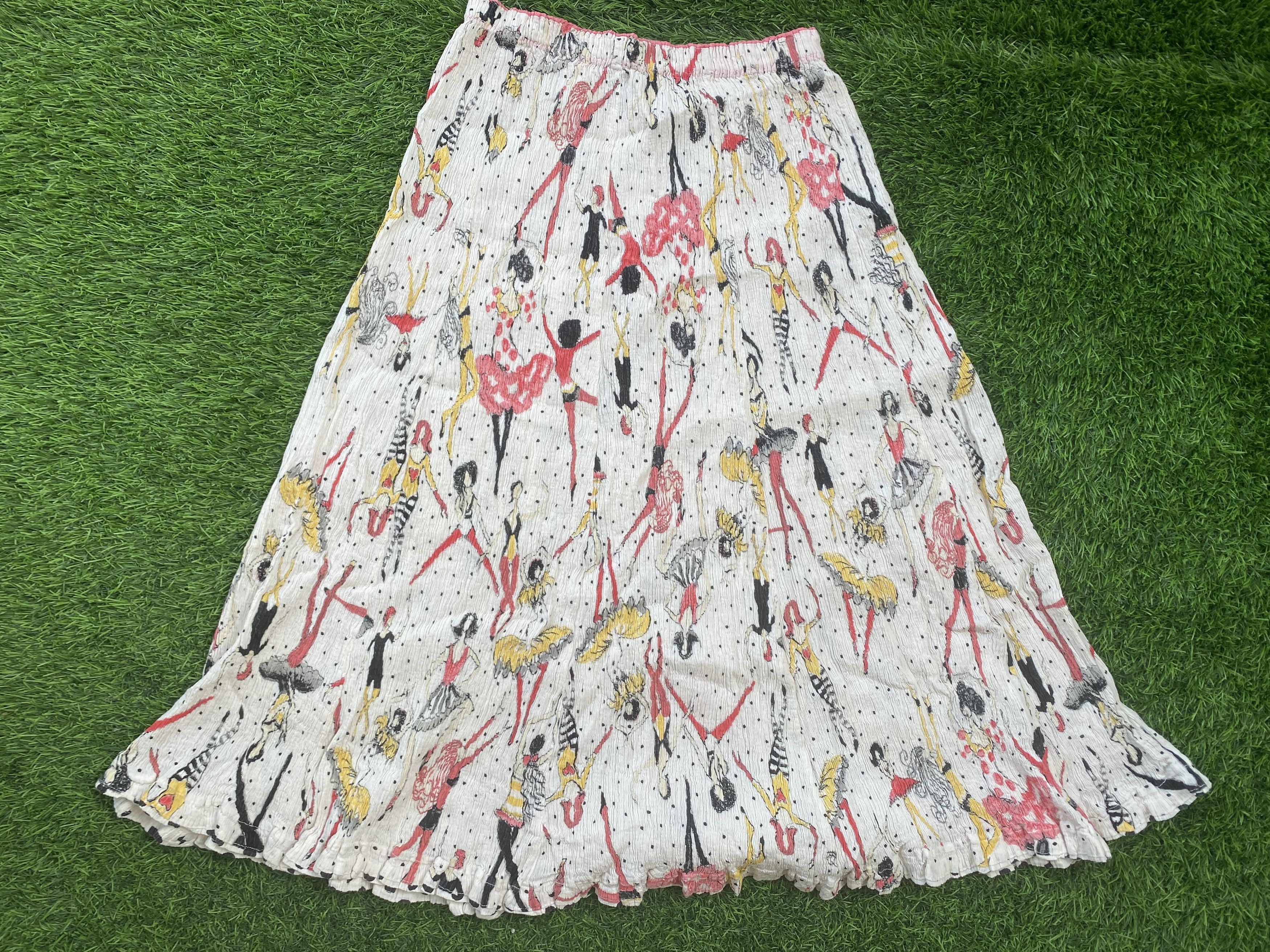 image of Issey Miyake Tsumori Chisato Pleats Full Print in White, Women's (Size 27)